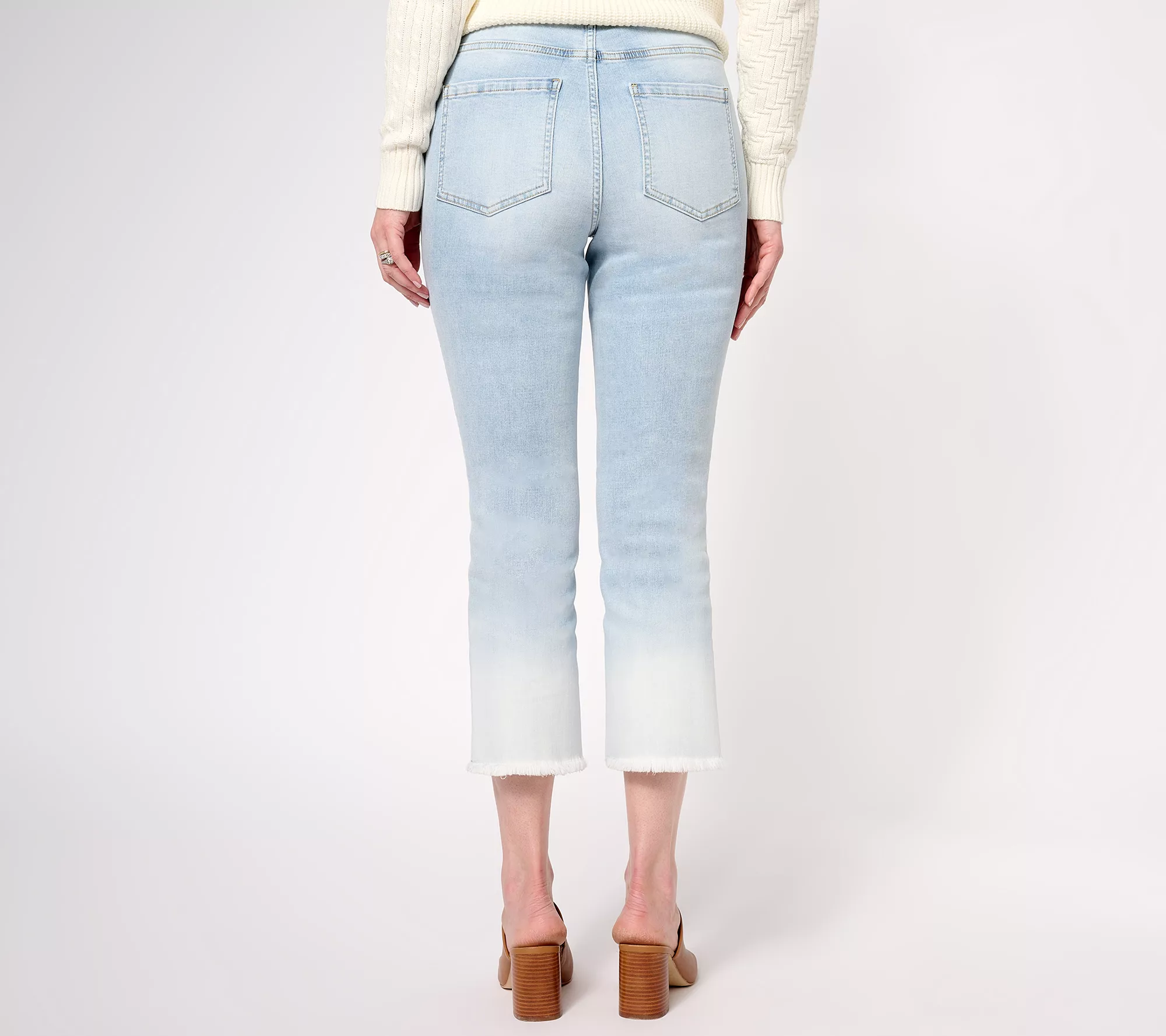 Isaac Mizrahi Live! Regular Indigo True Denim Dip Dye Ankle Jeans