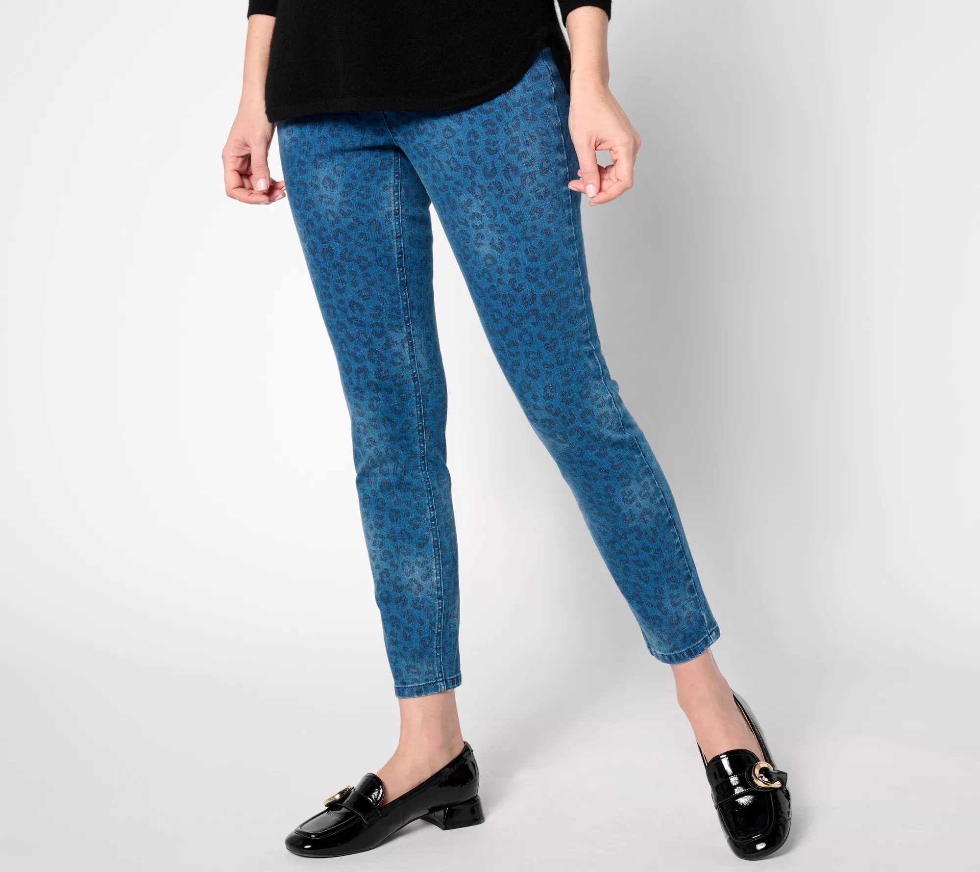 Isaac Mizrahi Live! Regular True Denim Indigo Printed Ankle Jeans