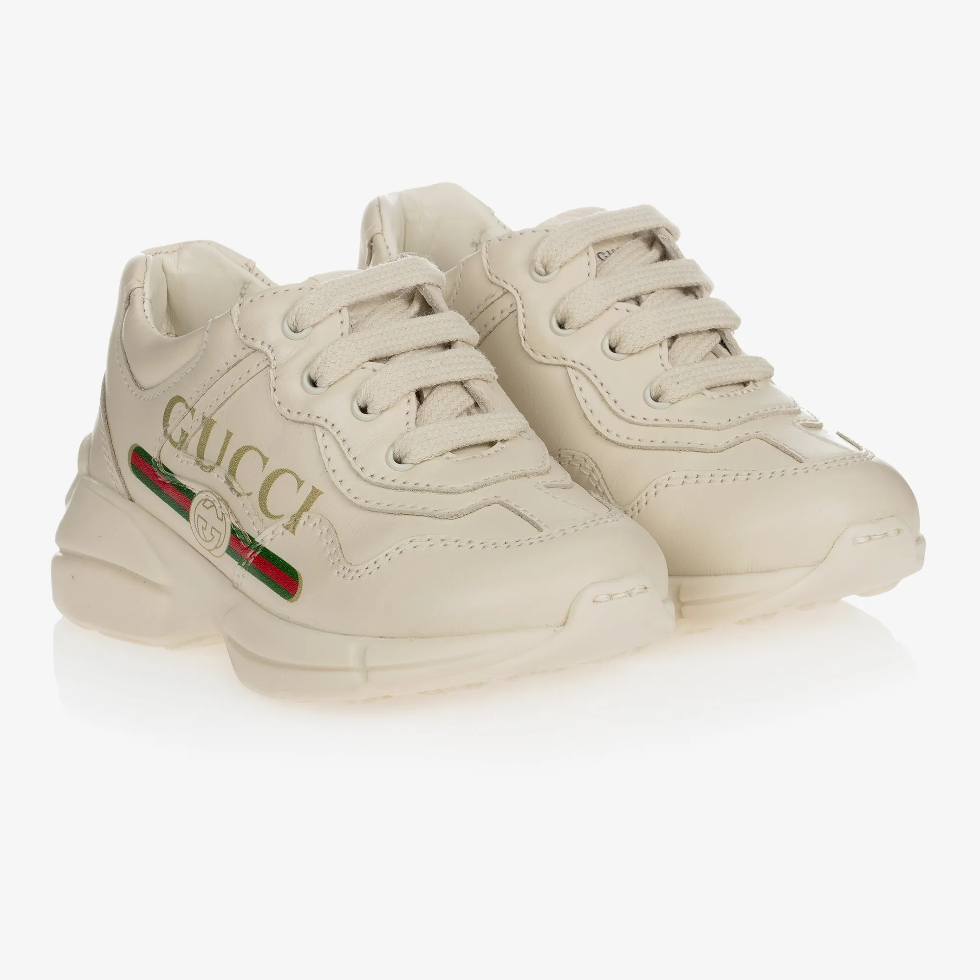 Ivory Leather Rhyton Trainers