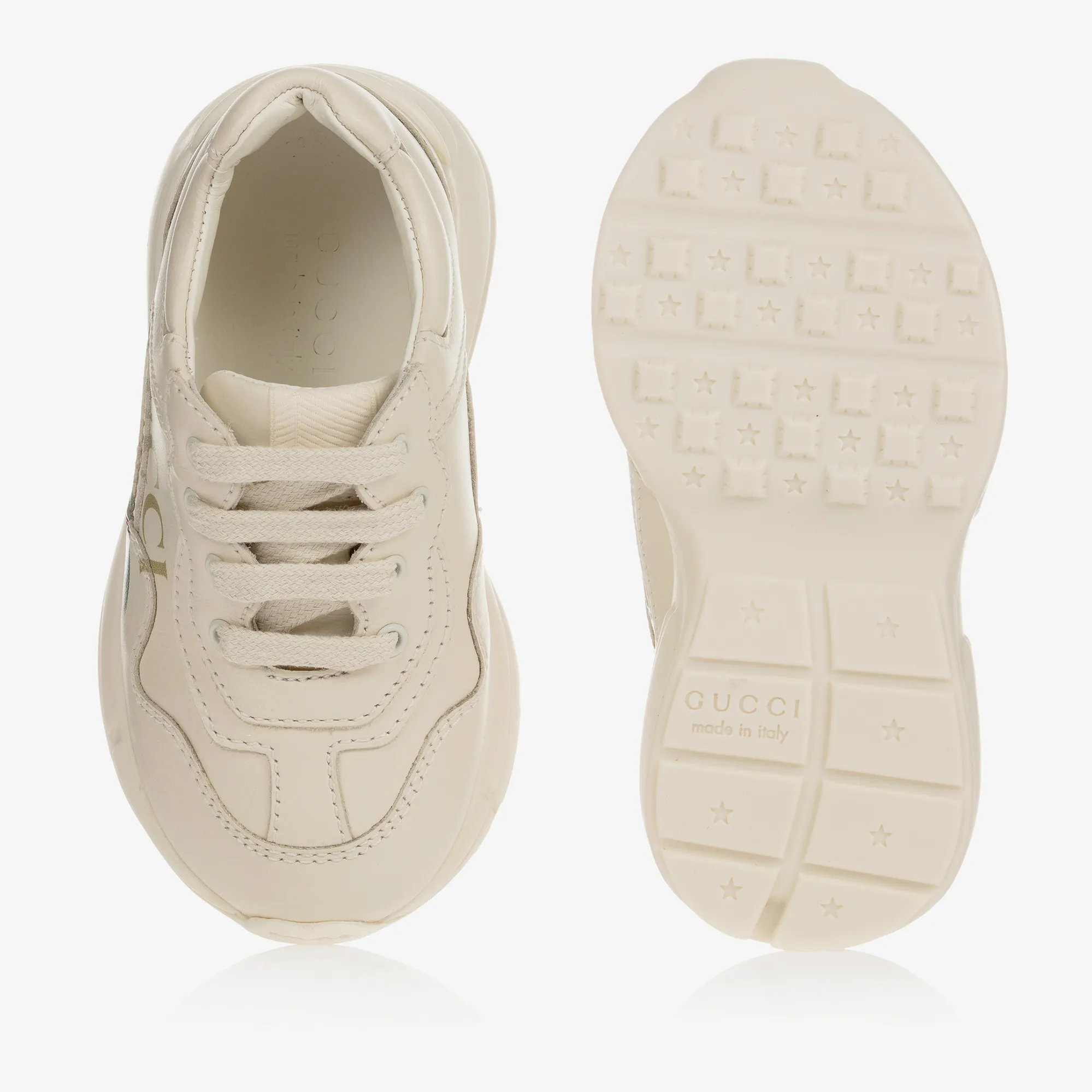 Ivory Leather Rhyton Trainers