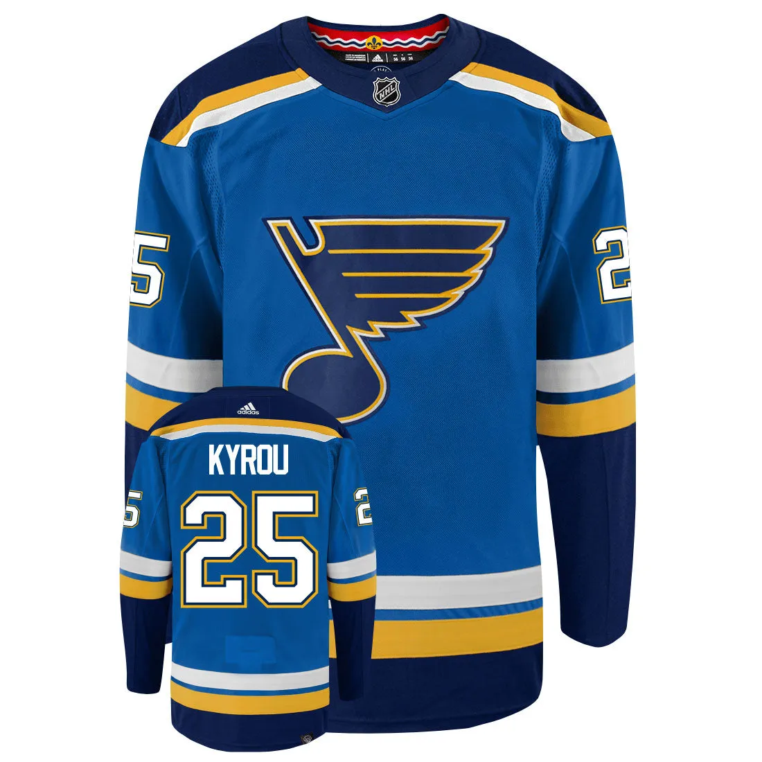 Jordan Kyrou St Louis Blues Adidas Primegreen Authentic NHL Hockey Jersey     