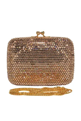 Judith Leiber - Crystal Mini Clutch w/ Gold Chain Strap