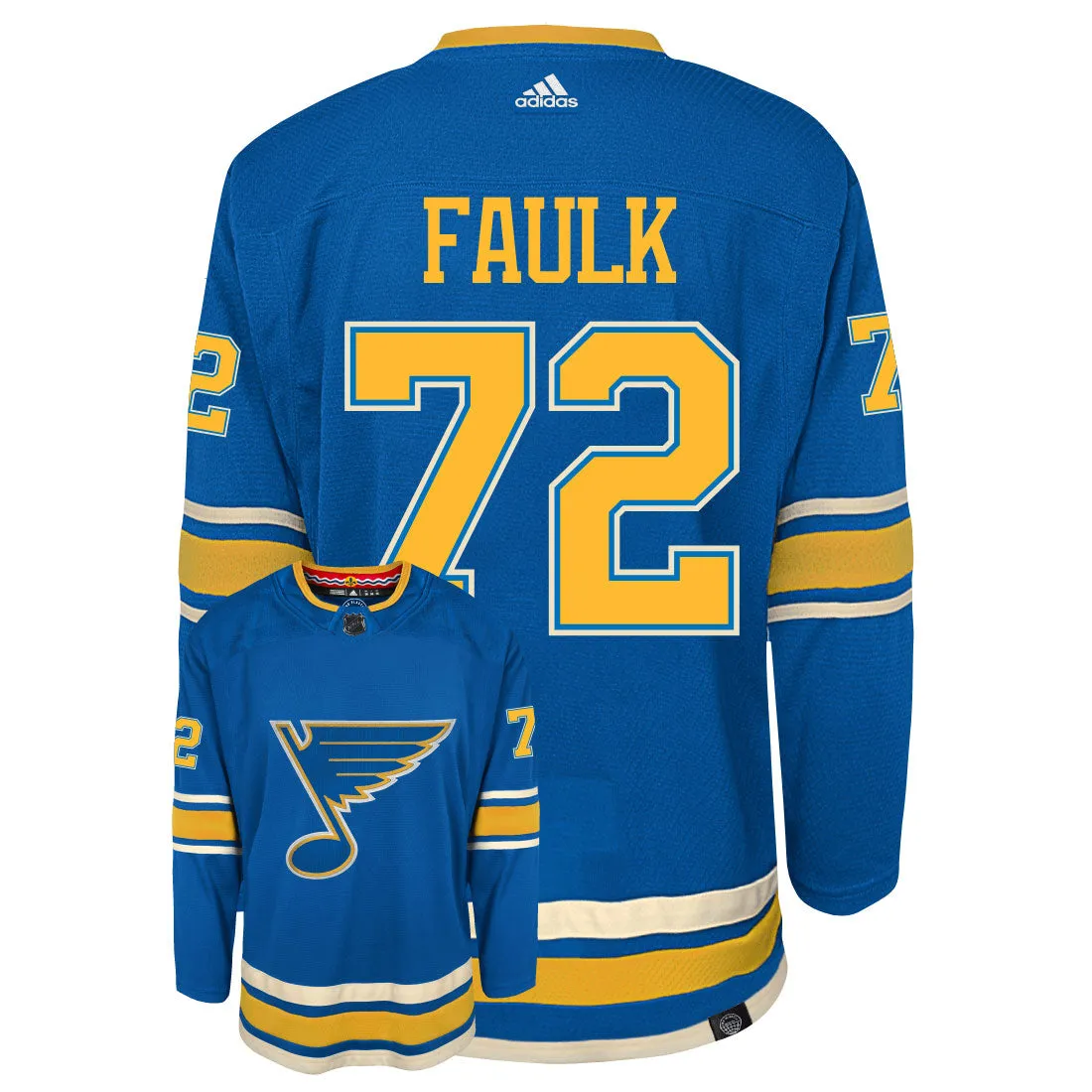 Justin Faulk St Louis Blues Adidas Primegreen Authentic NHL Hockey Jersey     