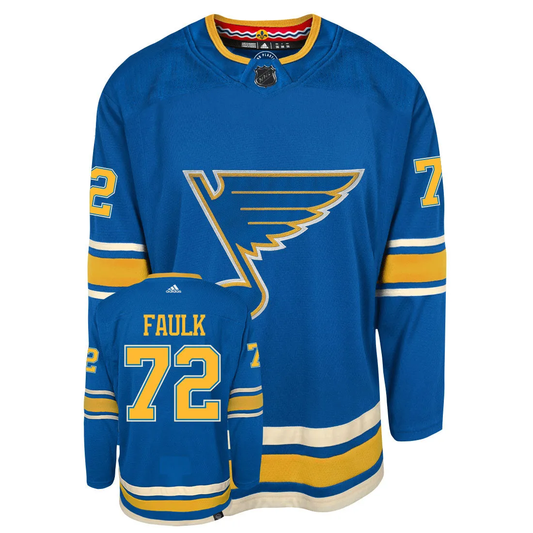 Justin Faulk St Louis Blues Adidas Primegreen Authentic NHL Hockey Jersey     