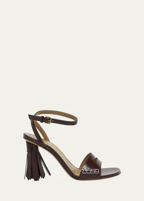 JW Anderson Leather Tassel Ankle-Strap Sandals