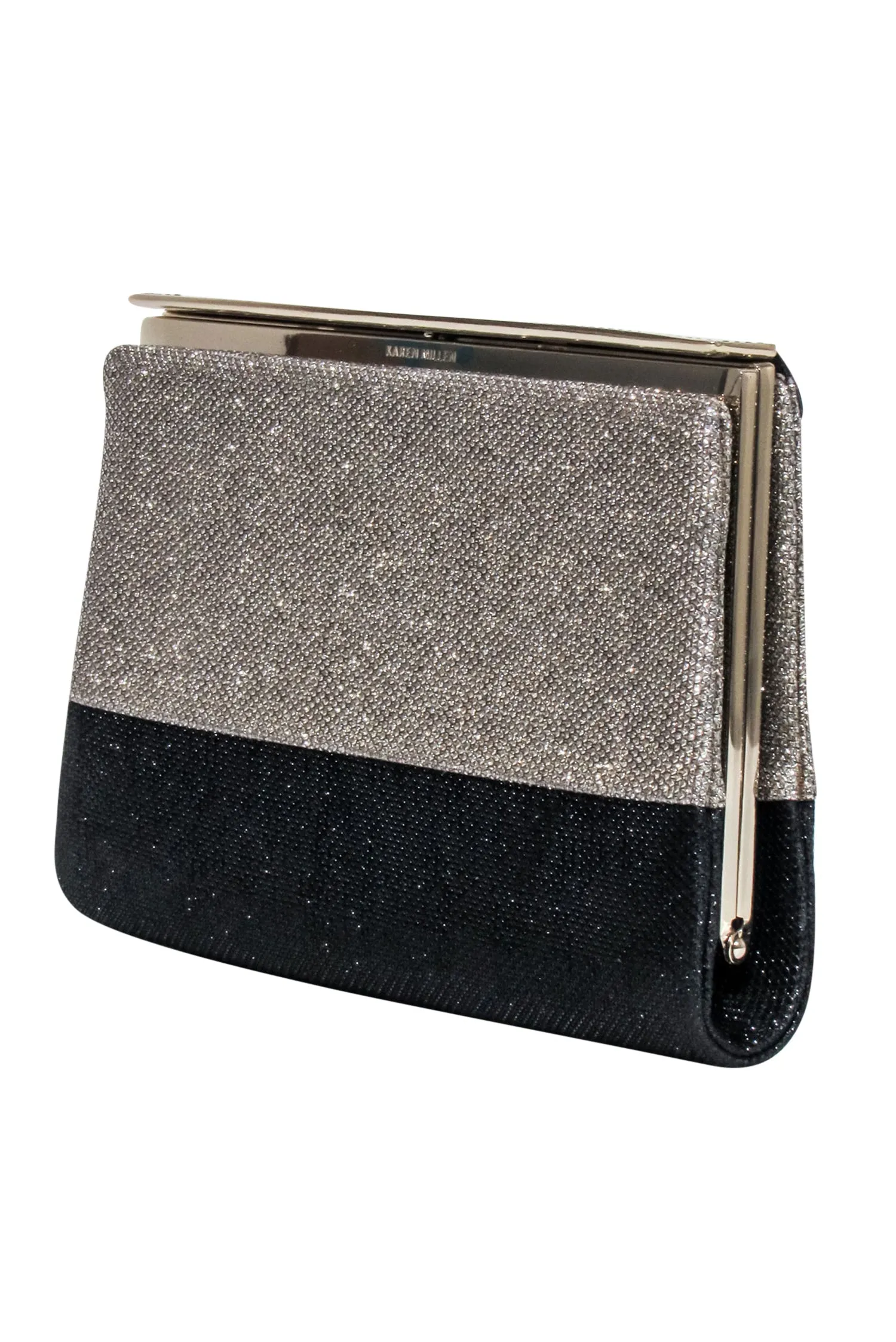 Karen Millen - Gold & Black Glitter Clutch