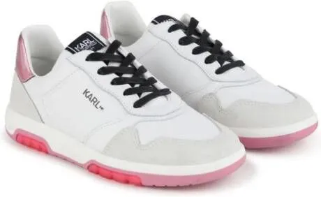 Karl Lagerfeld Kids panelled lace-up sneakers White