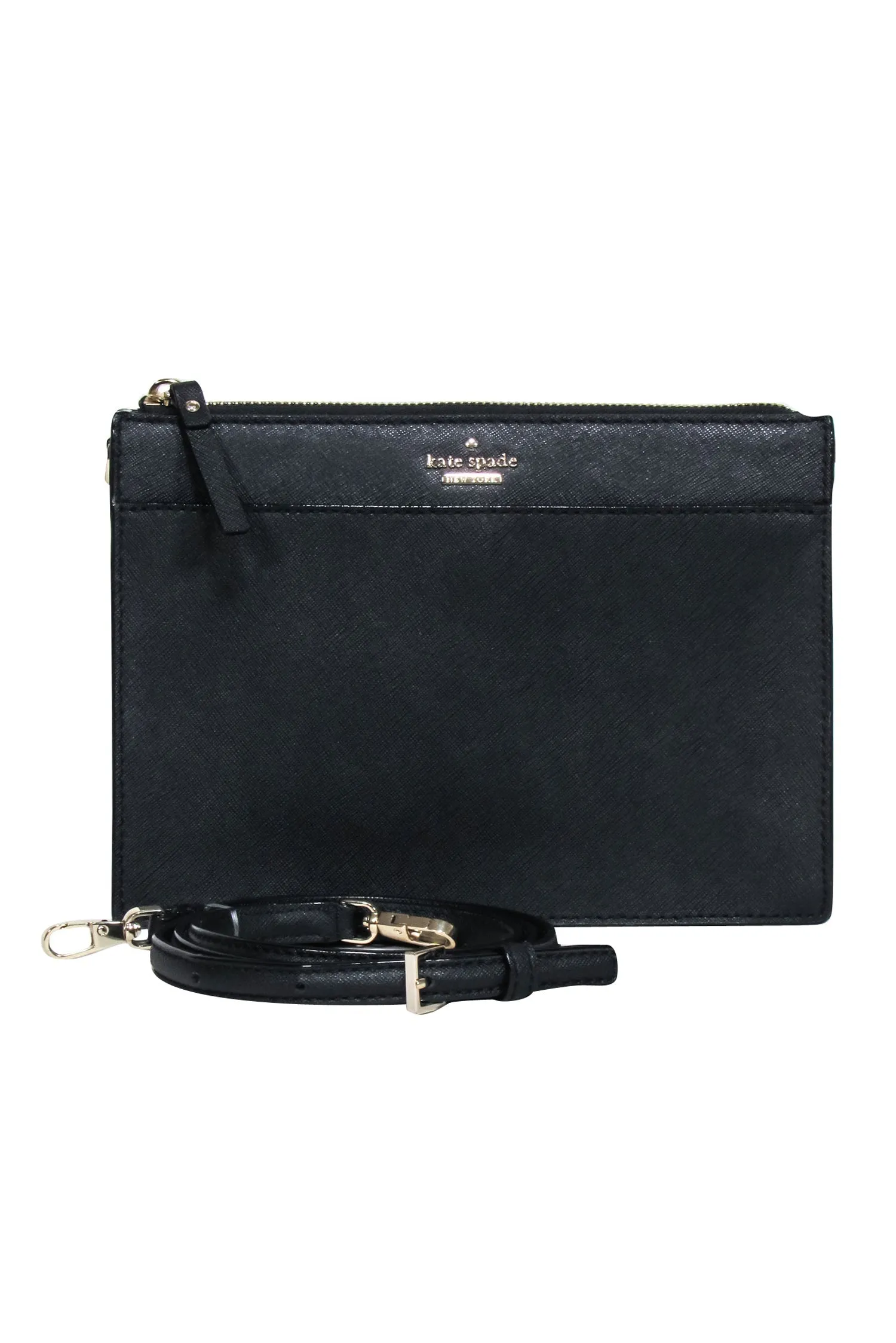 Kate Spade - Black Saffiano Leather Rectangular Crossbody Bag