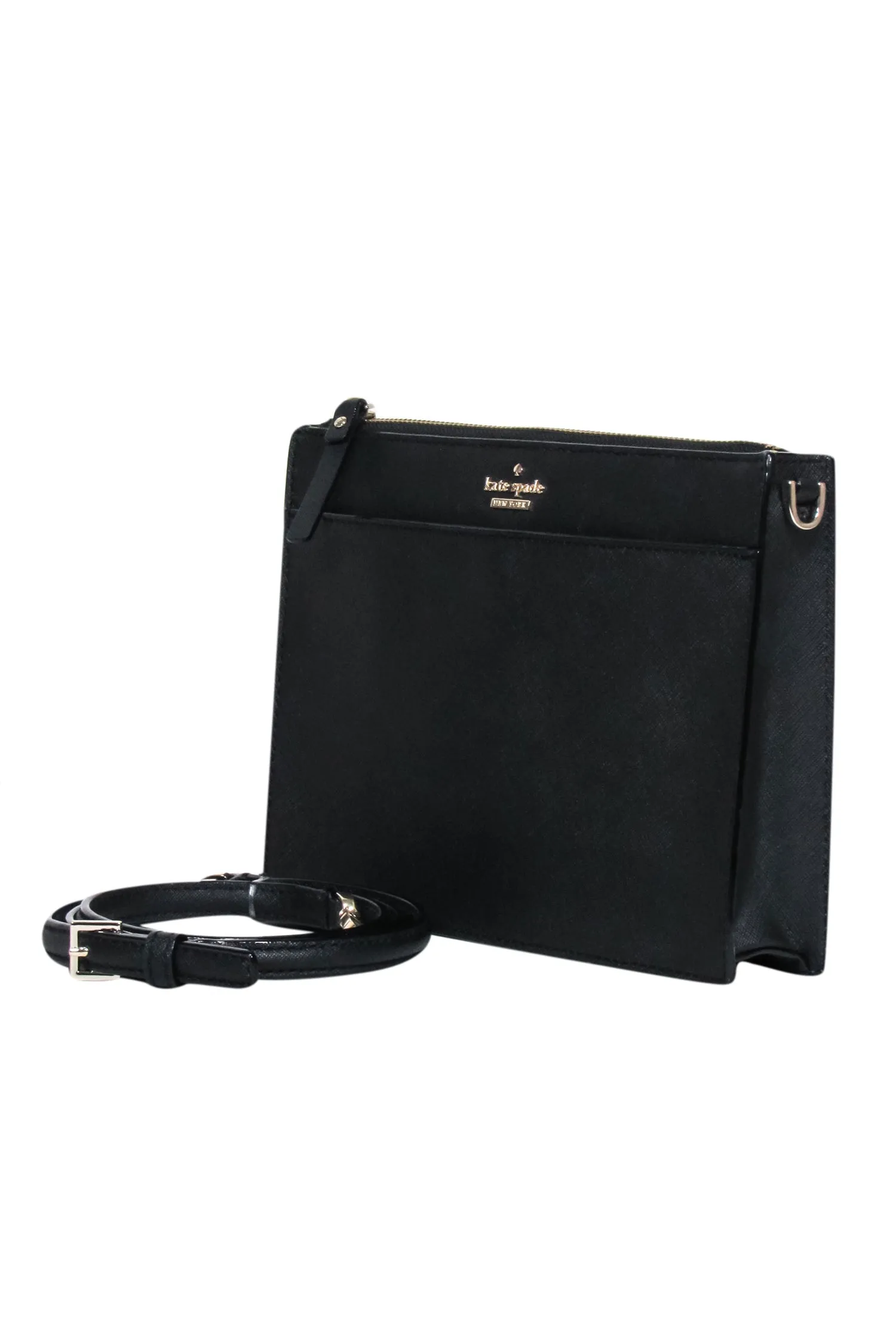 Kate Spade - Black Saffiano Leather Rectangular Crossbody Bag