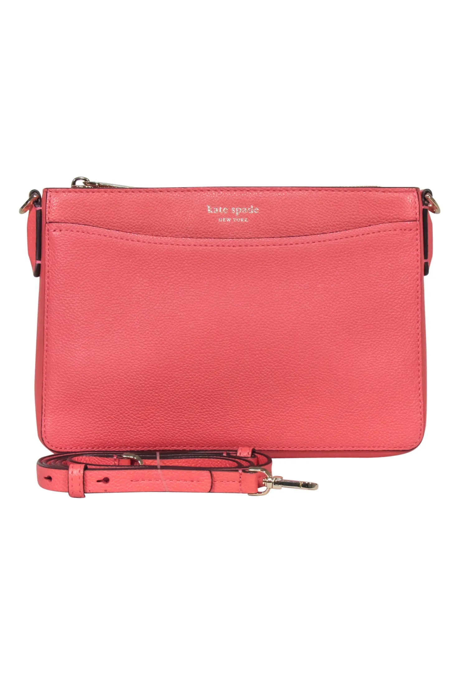 Kate Spade - Coral Pink Pebbled Leather Crossbody Bag