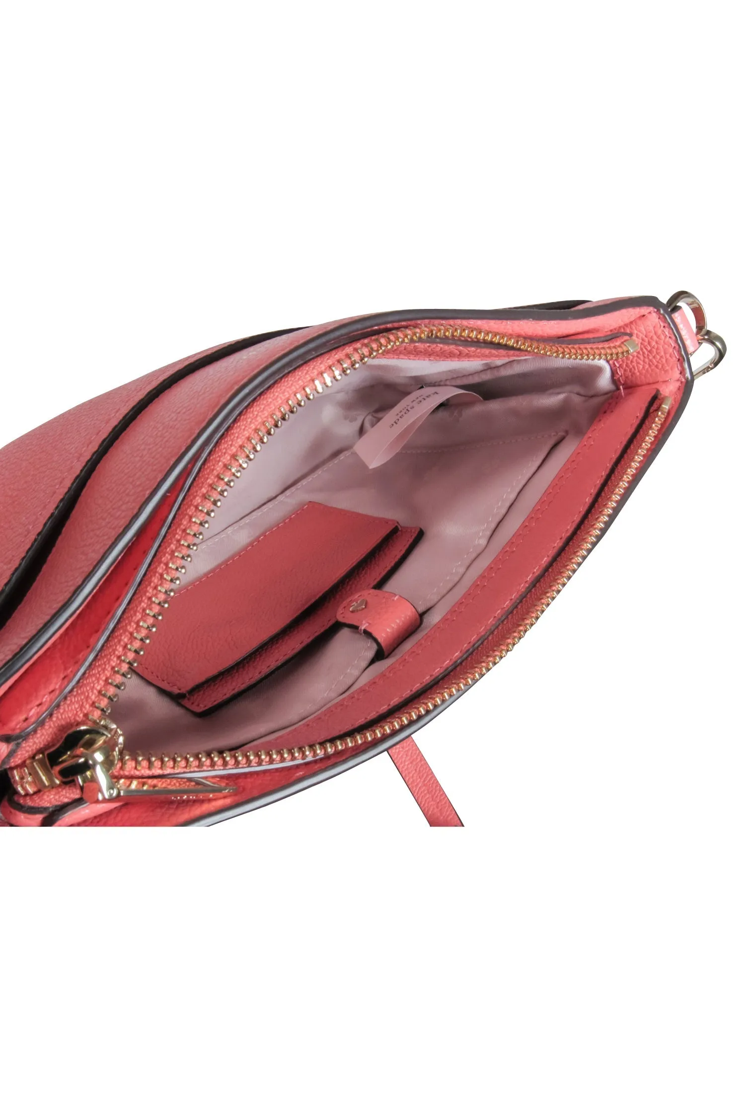 Kate Spade - Coral Pink Pebbled Leather Crossbody Bag