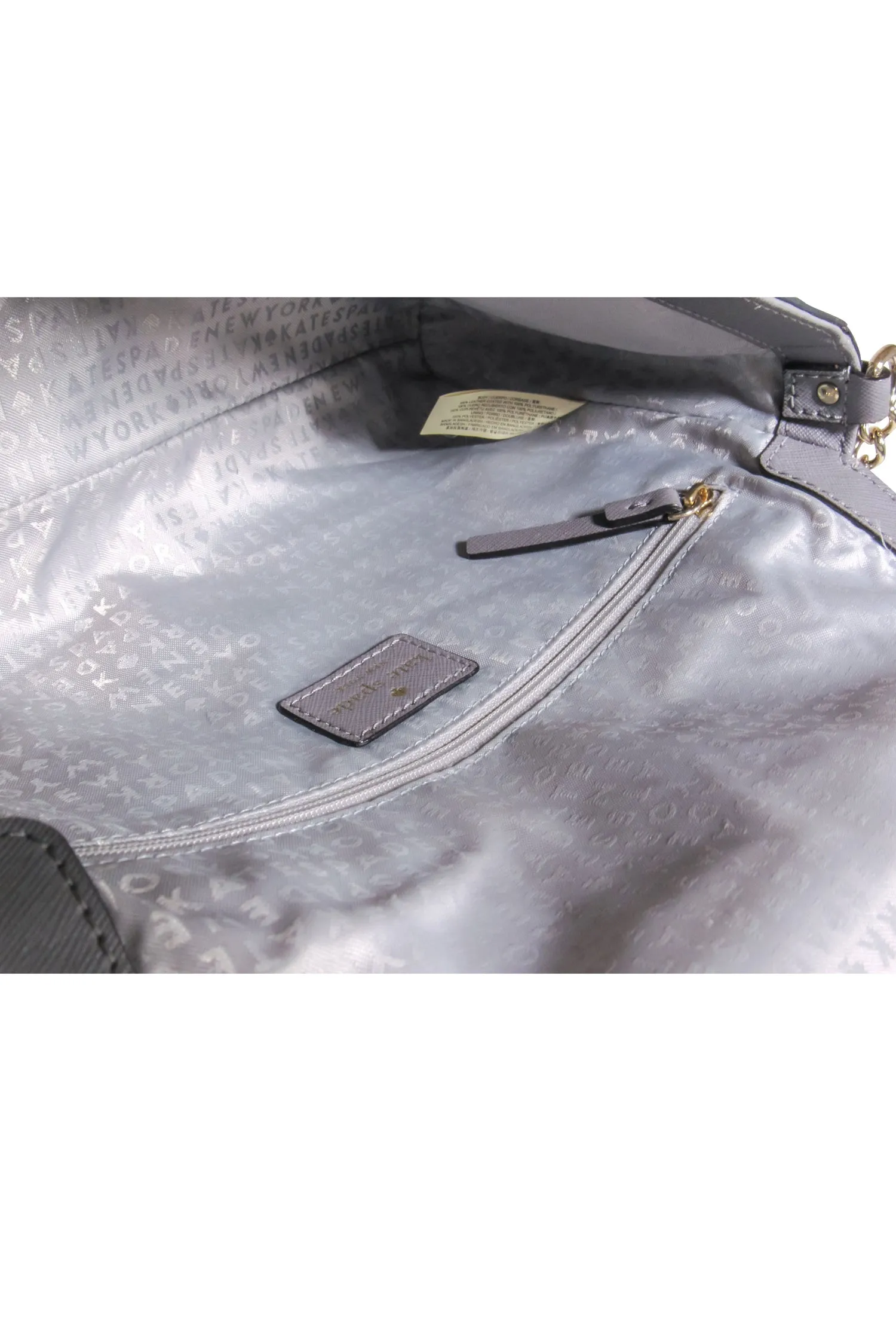 Kate Spade - Grey Leather Fold-Over Crossbody Bag