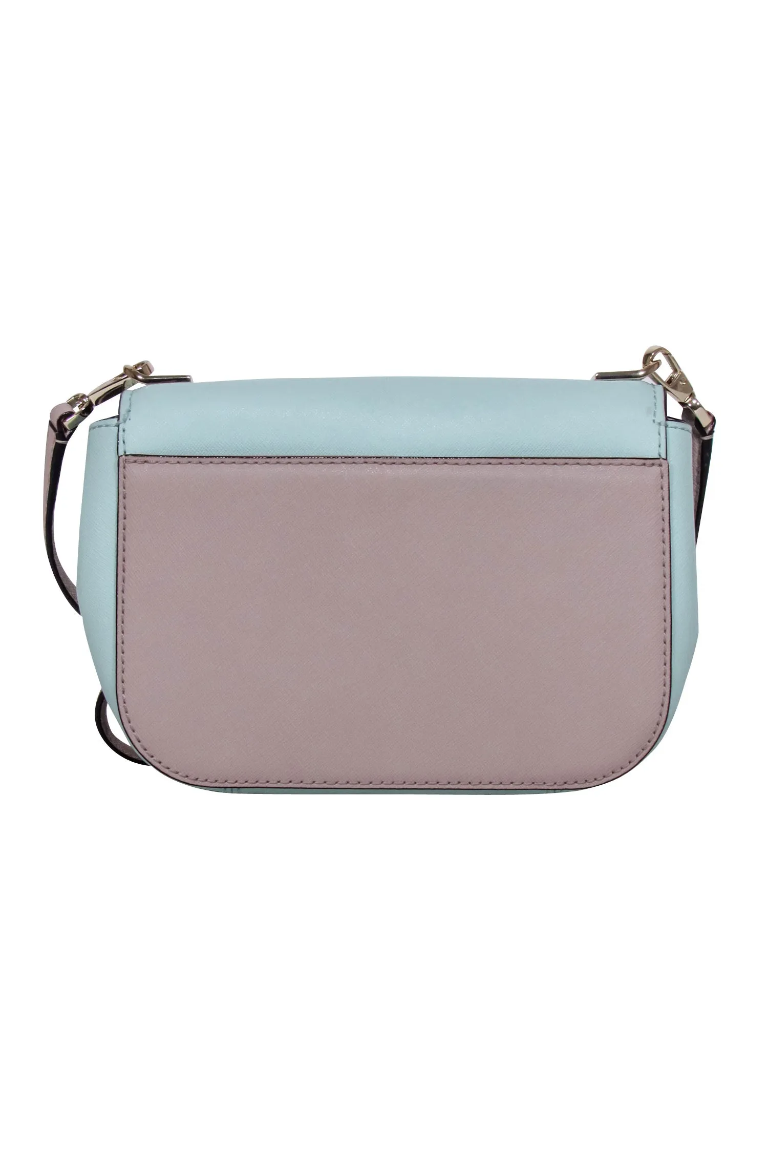 Kate Spade - Light Blue & Taupe Colorblocked Leather Crossbody Bag