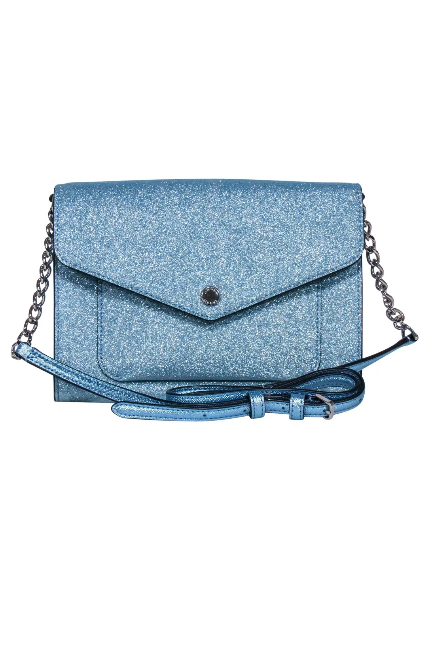 Kate Spade - Light Blue Sparkly Fold-Over Crossbody Bag