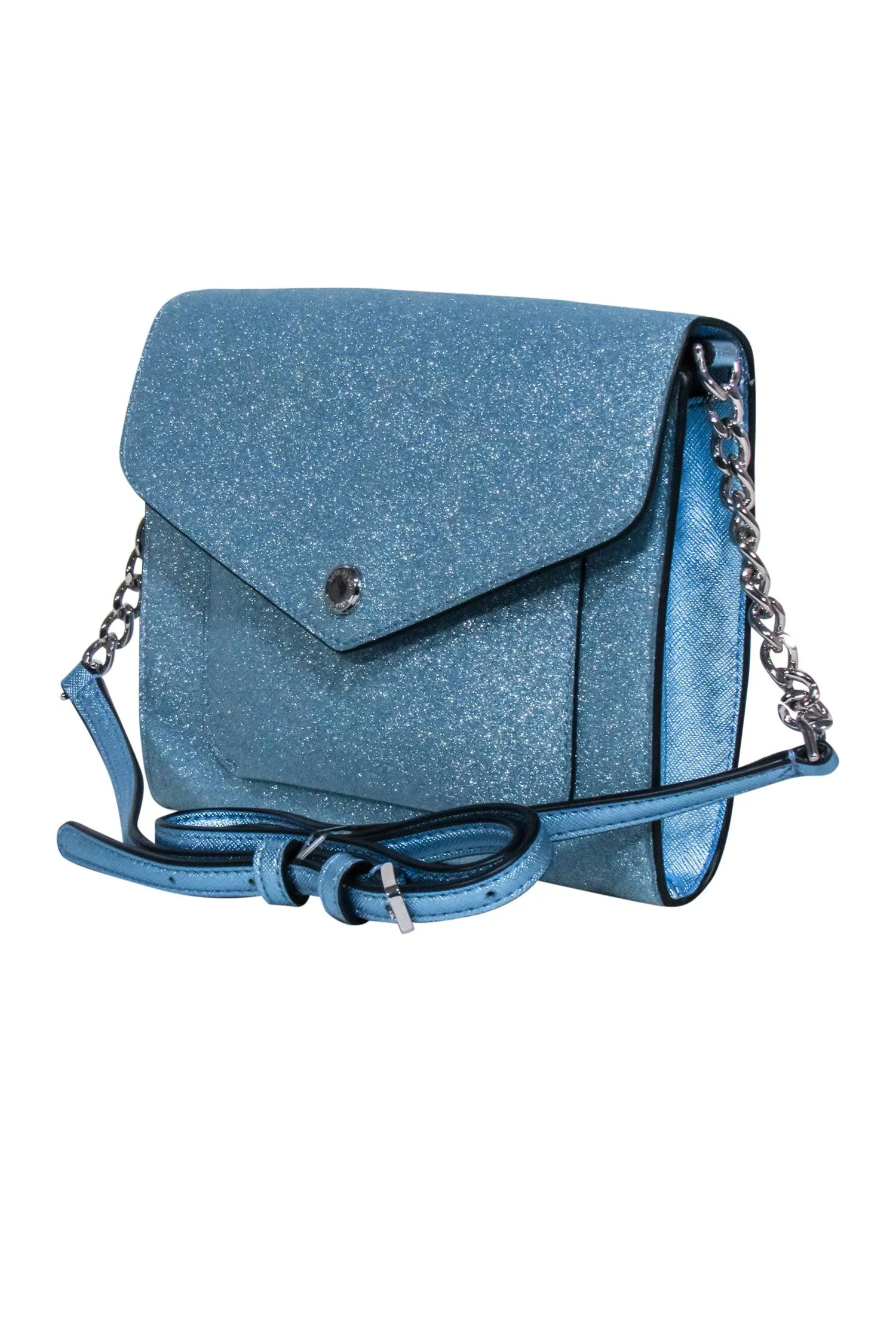 Kate Spade - Light Blue Sparkly Fold-Over Crossbody Bag