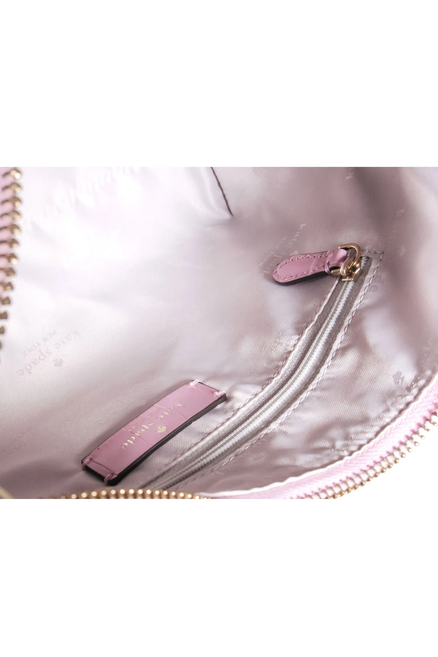 Kate Spade - Light Pink Croc Embossed Leather Crossbody Bag