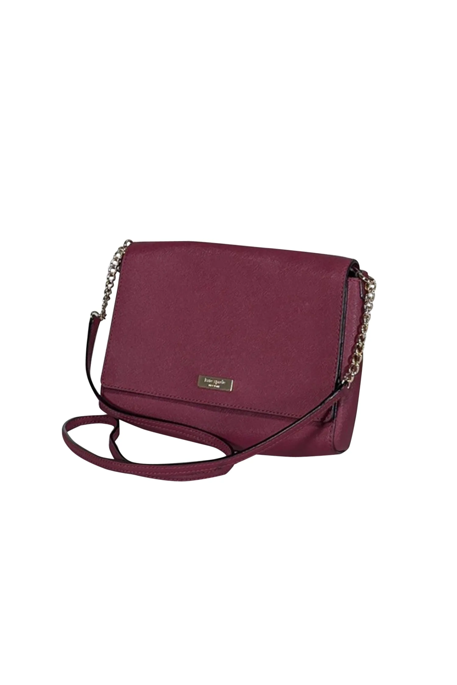 Kate Spade - Maroon Saffiano Leather Crossbody Bag