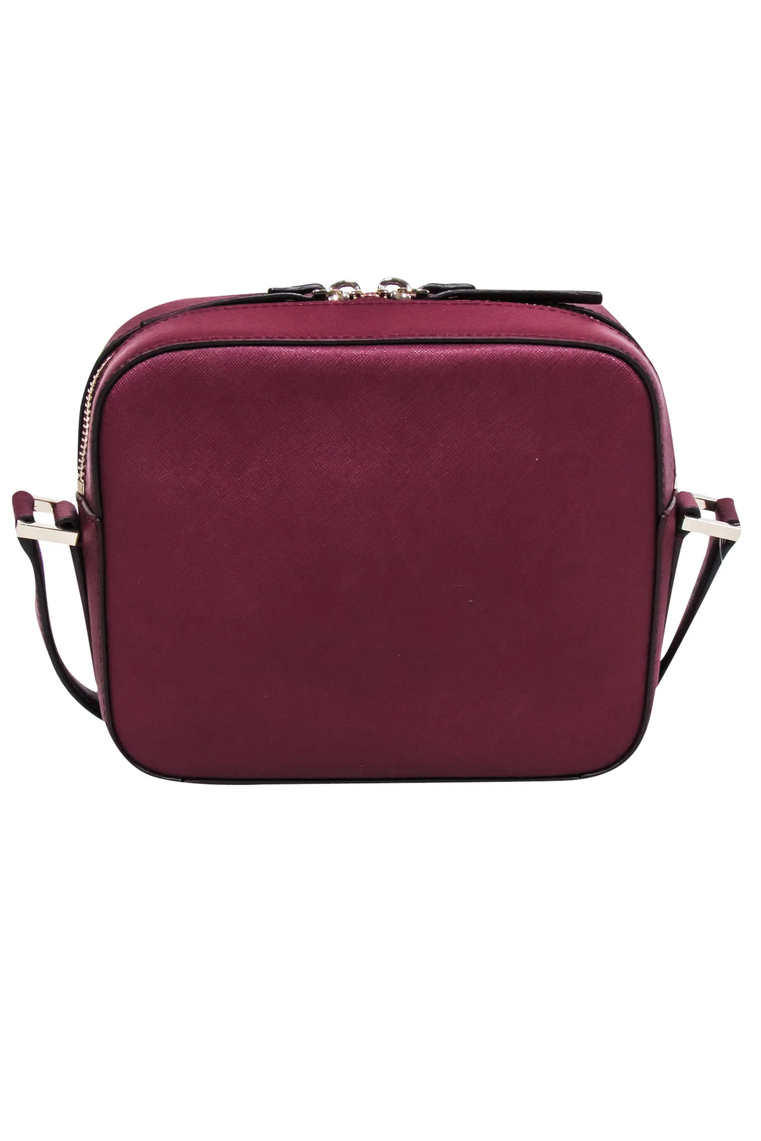 Kate Spade - Maroon Saffiano Leather Structured Crossbody Bag