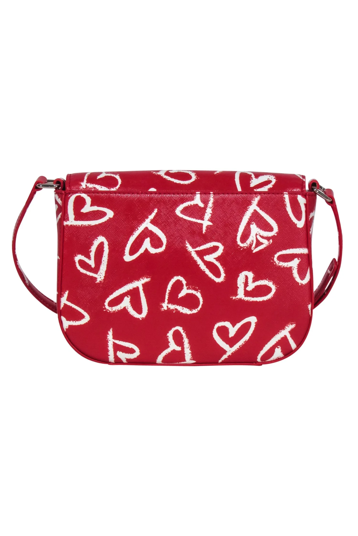 Kate Spade - Red Leather Lipstick Heart Print Crossbody Bag