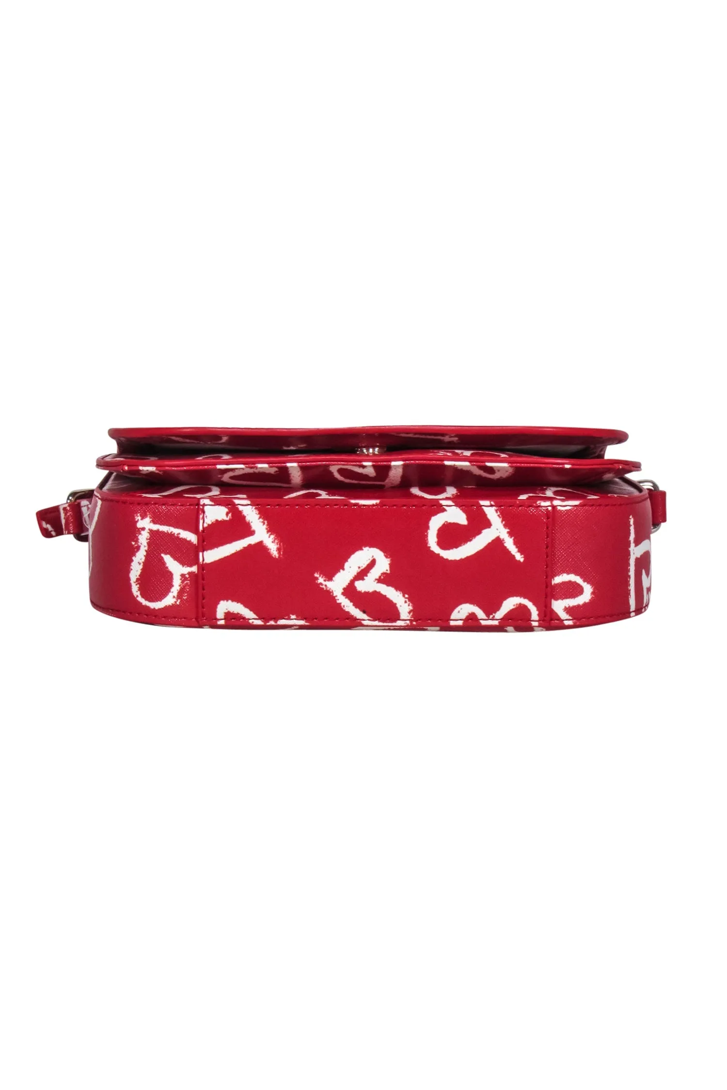 Kate Spade - Red Leather Lipstick Heart Print Crossbody Bag