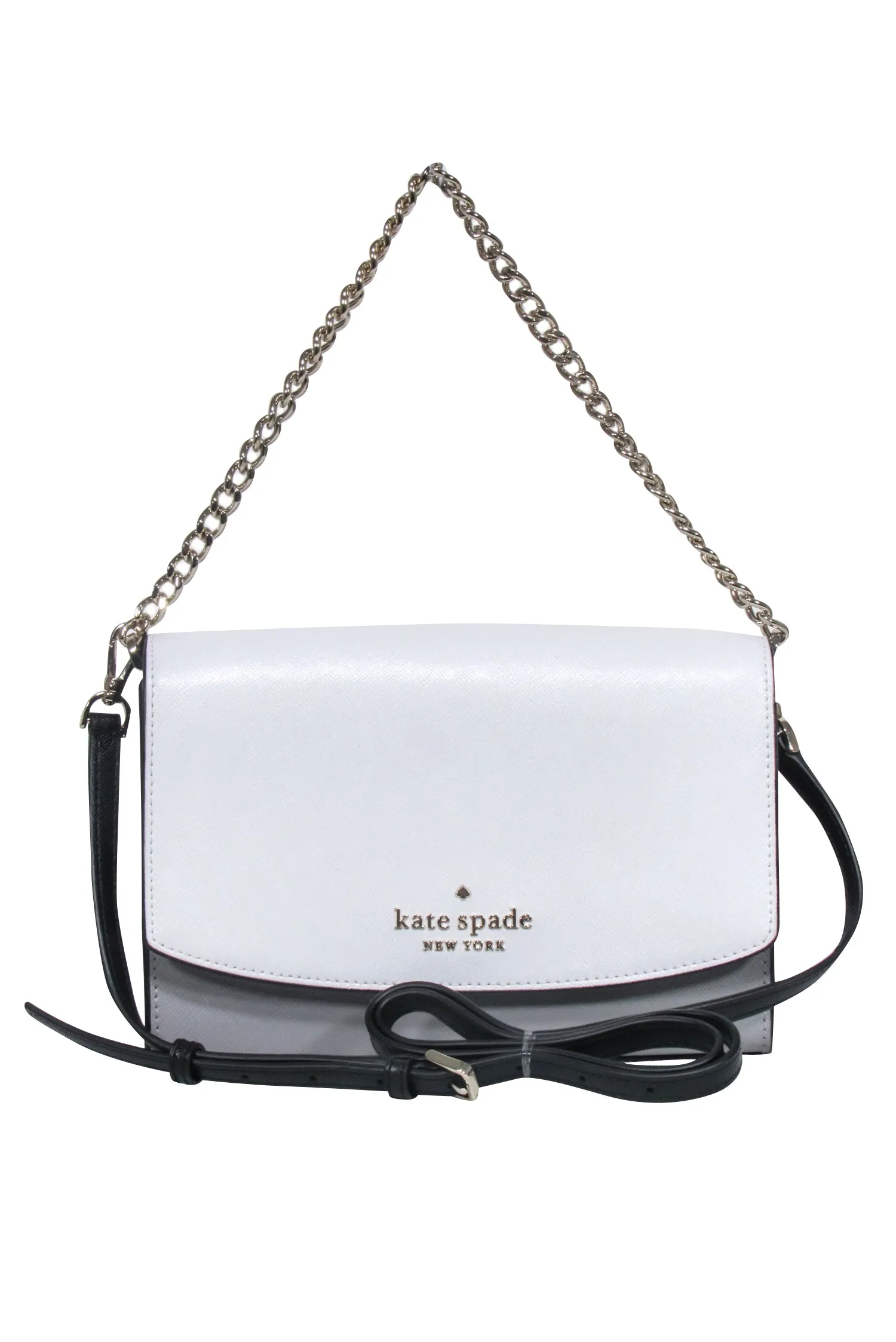 Kate Spade - White, Grey & Black Leather Crossbody Bag