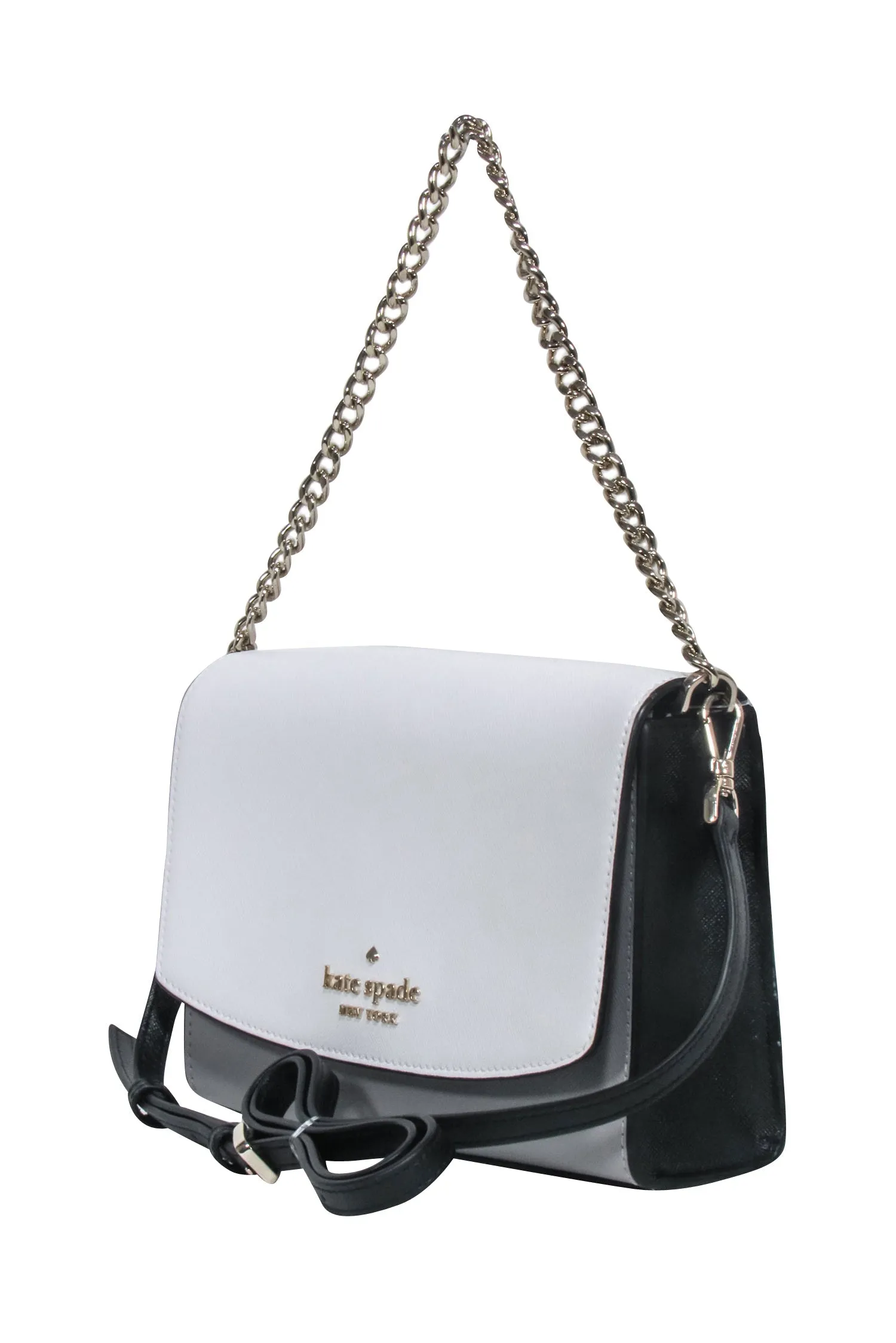 Kate Spade - White, Grey & Black Leather Crossbody Bag