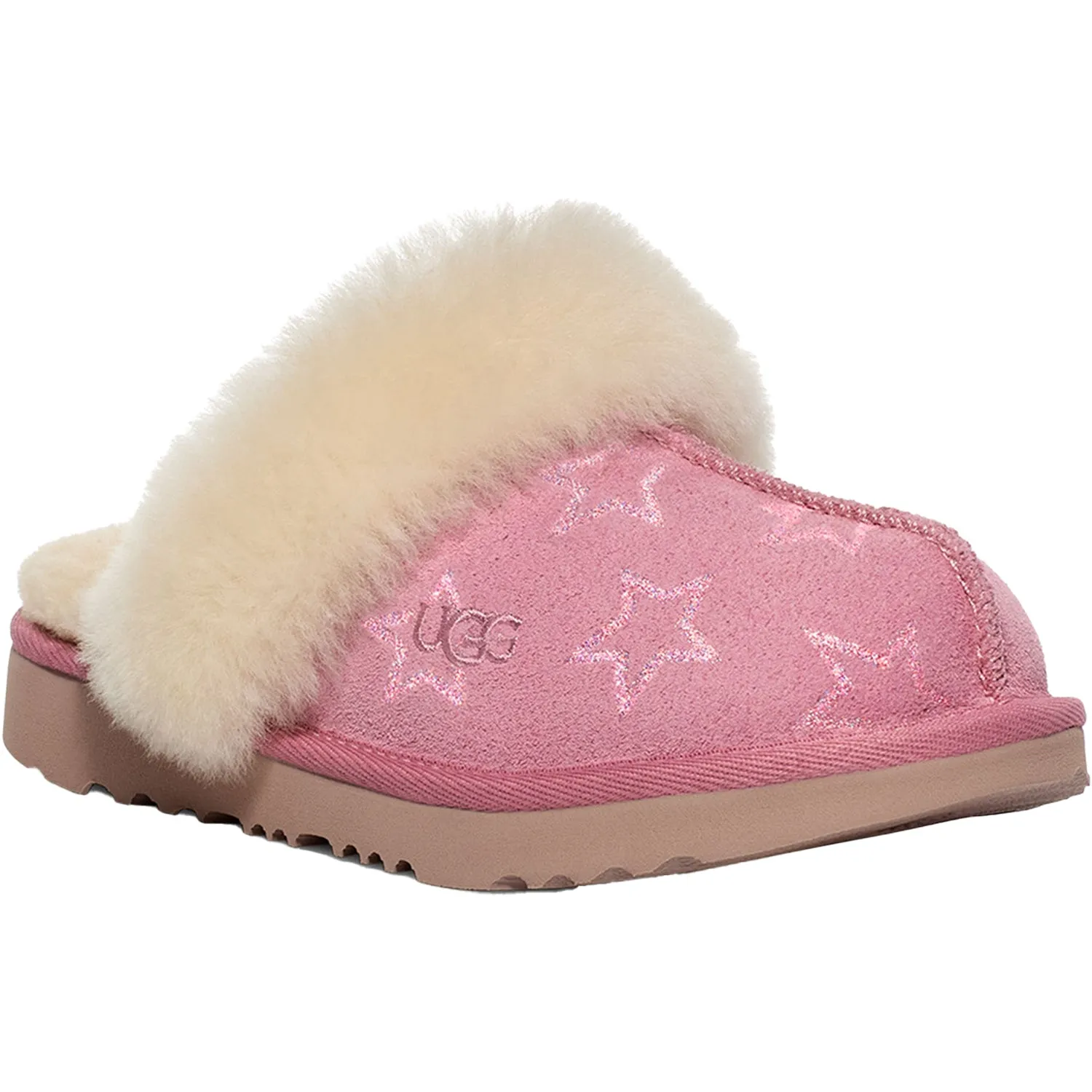 Kids' UGG Cozy II Iridescent Stars Dusty Orchid/Pink Suede