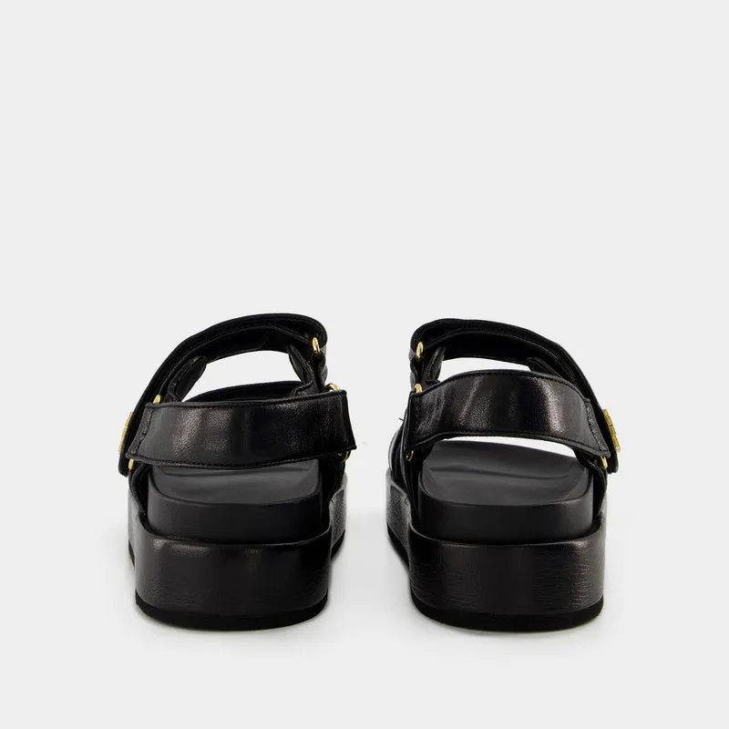 Kira Sport Sandals - Tory Burch - Leather - Black