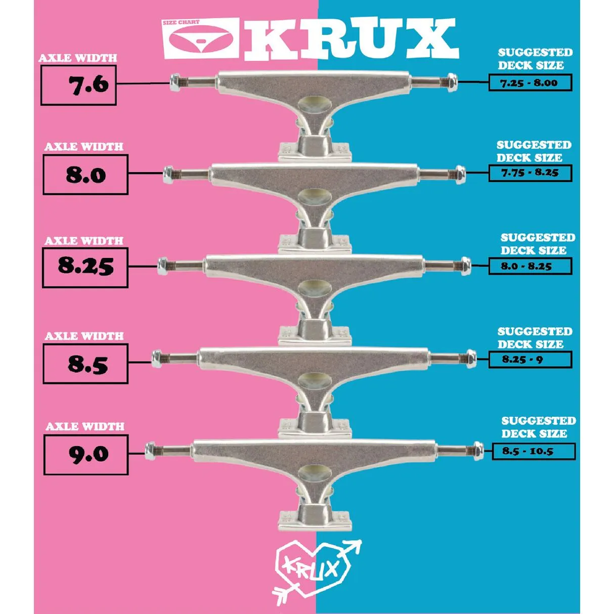 Krux Skateboard Truckss K5 The Raver Standard Pink/Green/Yellow 8.25