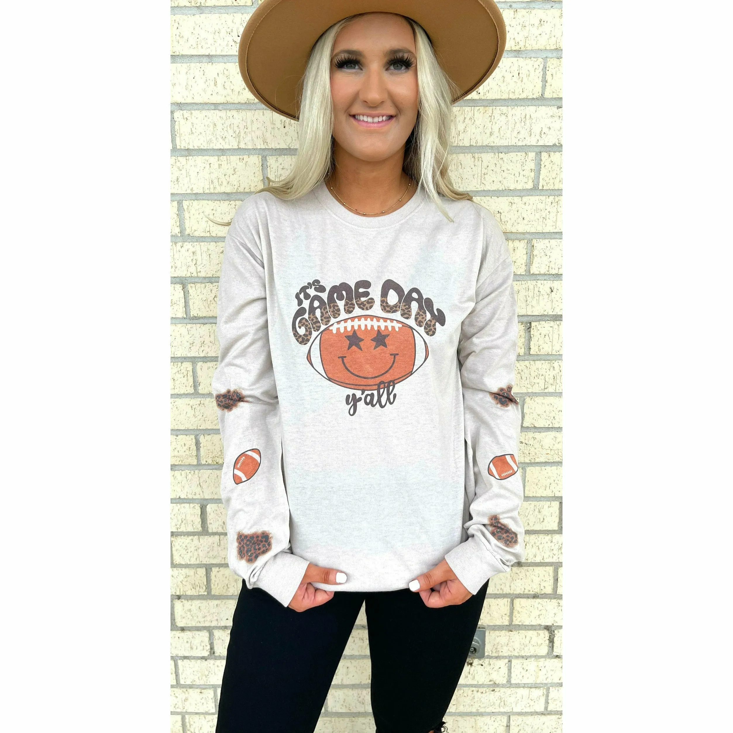 Leopard Football Sweatshirt or Long Sleeve