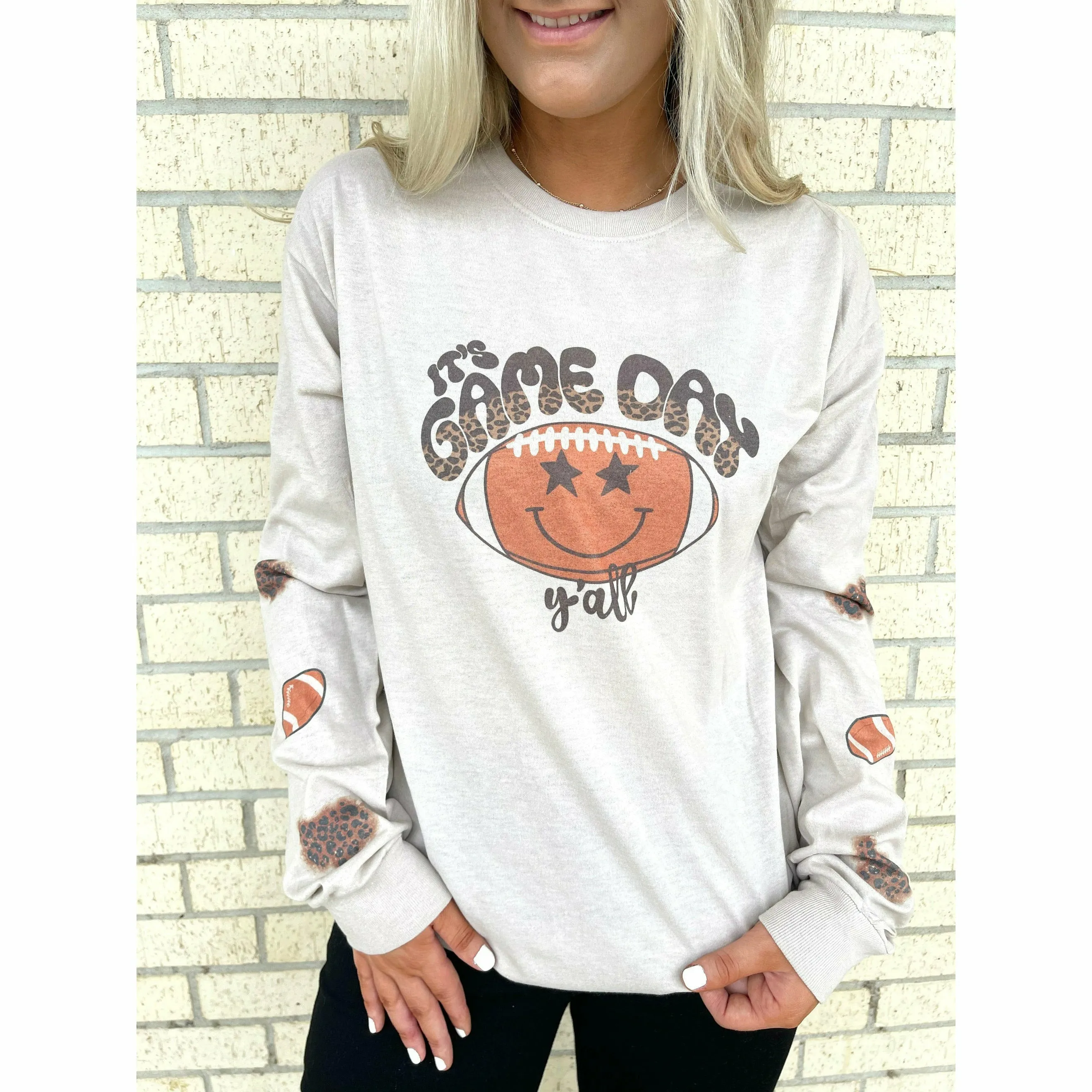 Leopard Football Sweatshirt or Long Sleeve