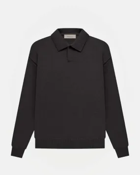 Long Sleeve Polo - Off Black