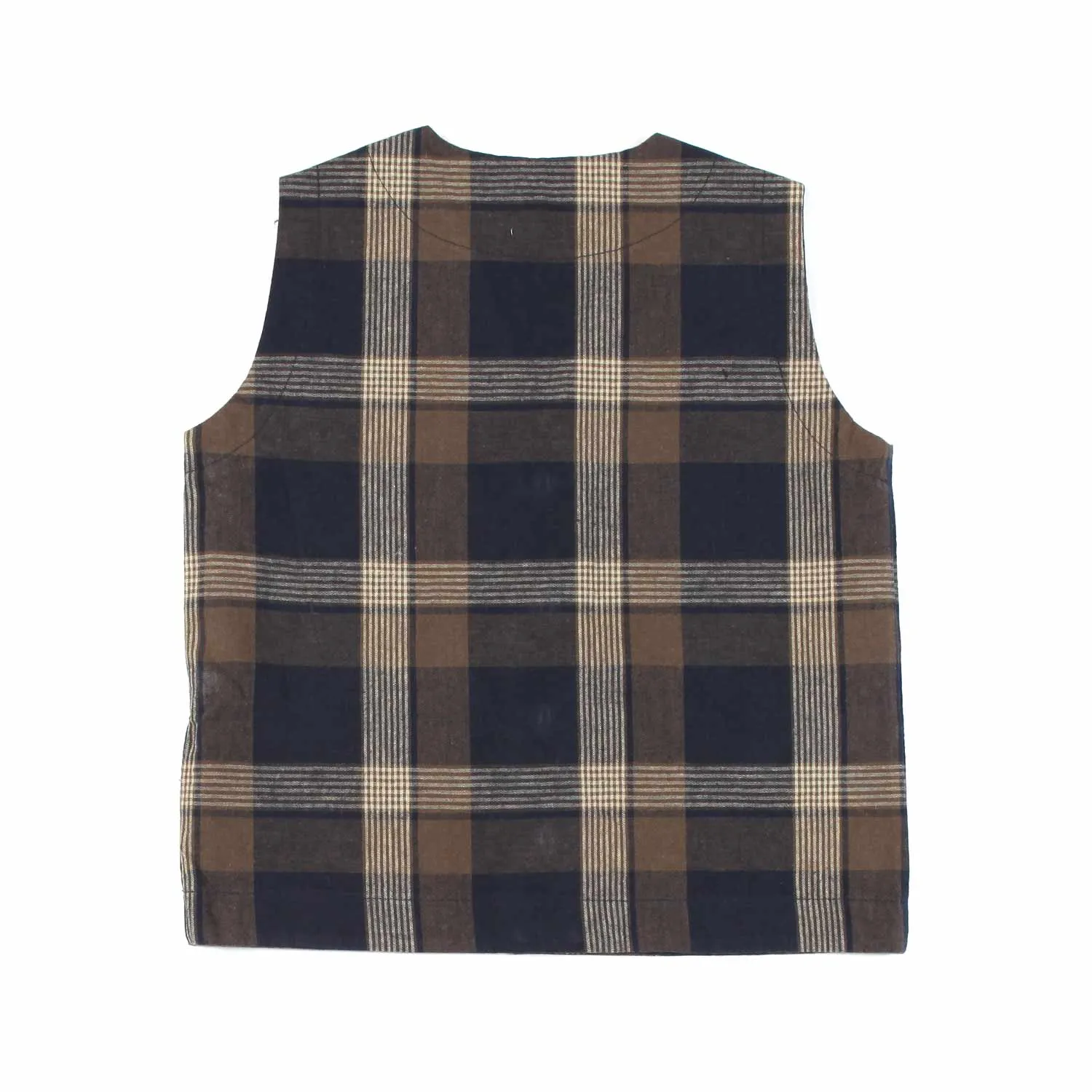 Madilly Louis Blue And Brown Checked Vest For Kids