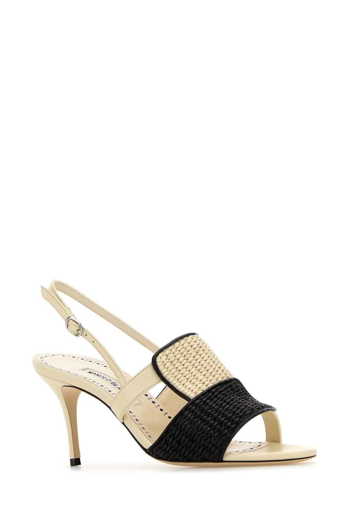 Manolo Blahnik Sand Raffia Fabiola Sandals