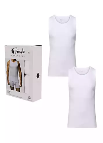 Men’s Pack of 2 White Vest by Pringle | Look Again