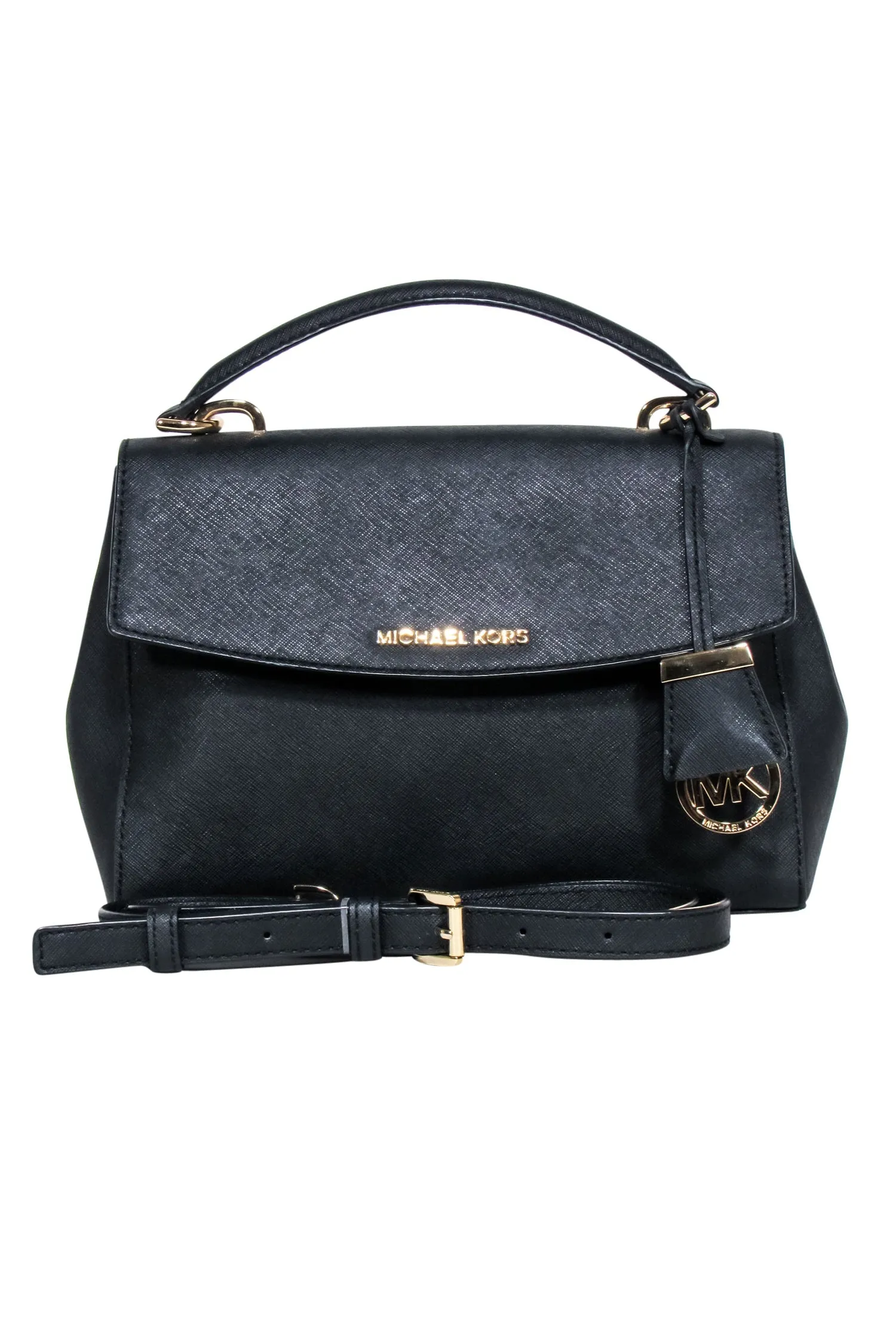 Michael Kors - Black Front Flap Top Handle Crossbody Bag