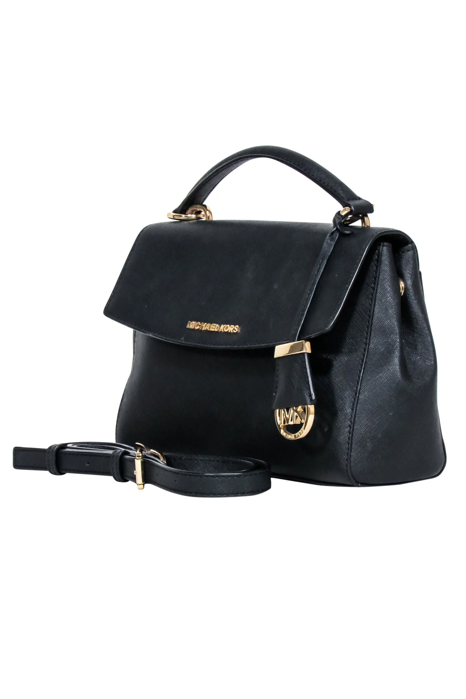 Michael Kors - Black Front Flap Top Handle Crossbody Bag