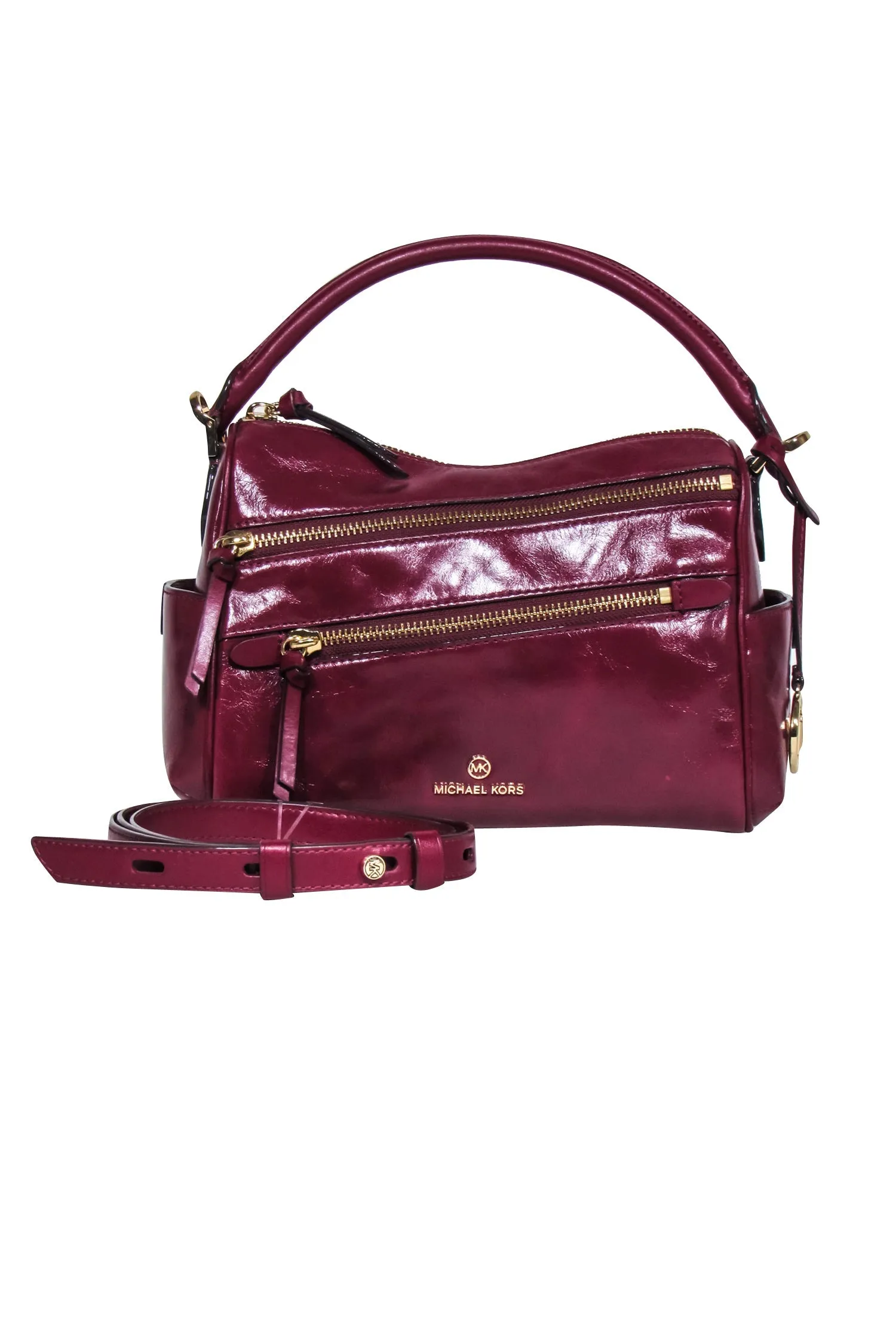 Michael Kors - Burgundy Leather Top Handle Crossbody Bag