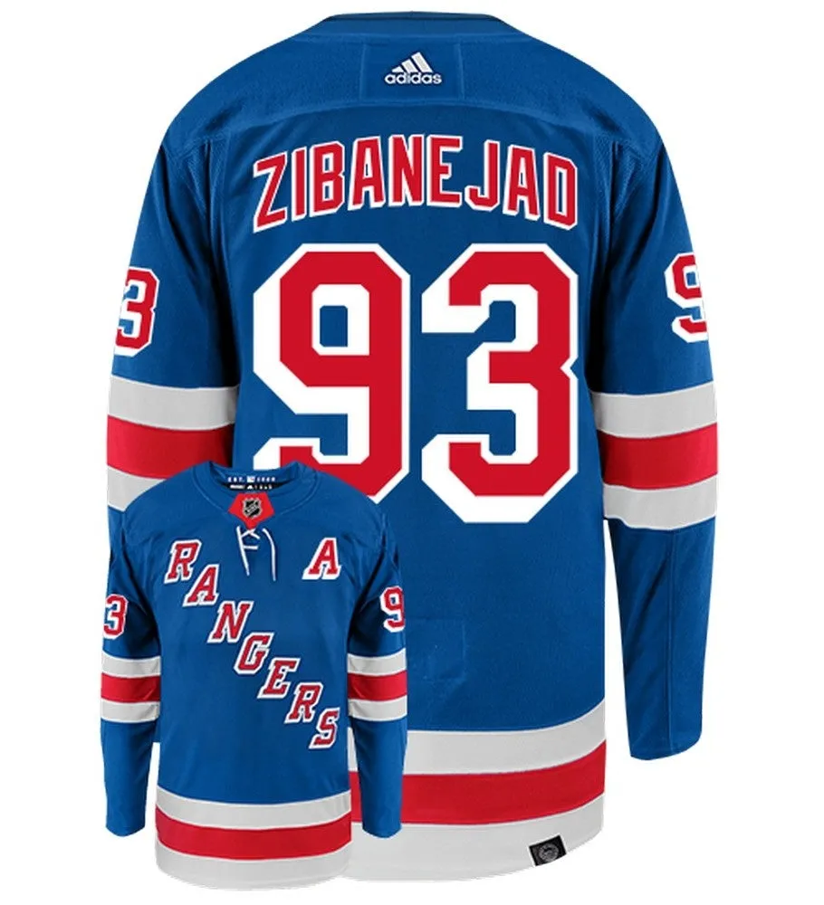 Mika Zibanejad New York Rangers Adidas Primegreen Authentic NHL Hockey Jersey     