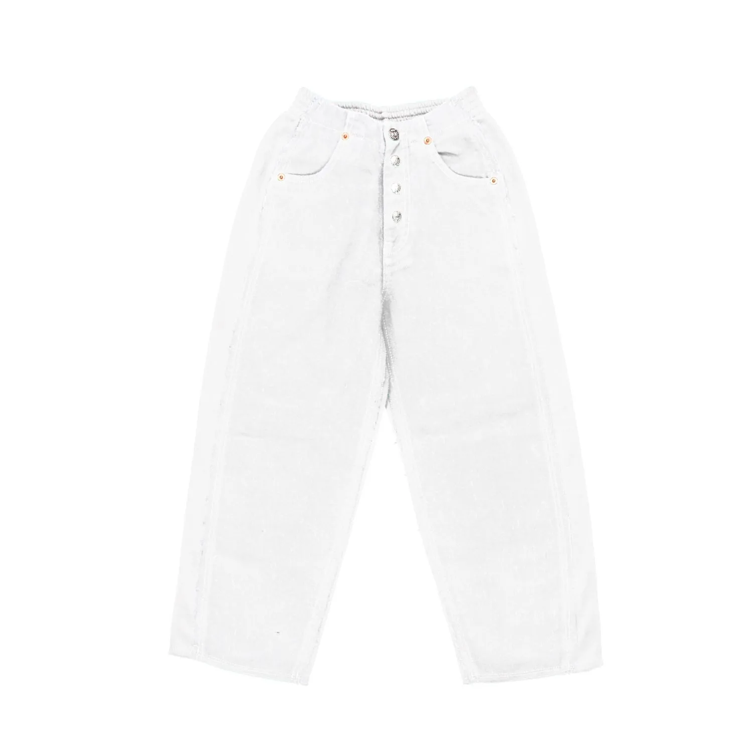 Mm6 Maison Margiela White Loose Fit Jeans For Girls And Teen