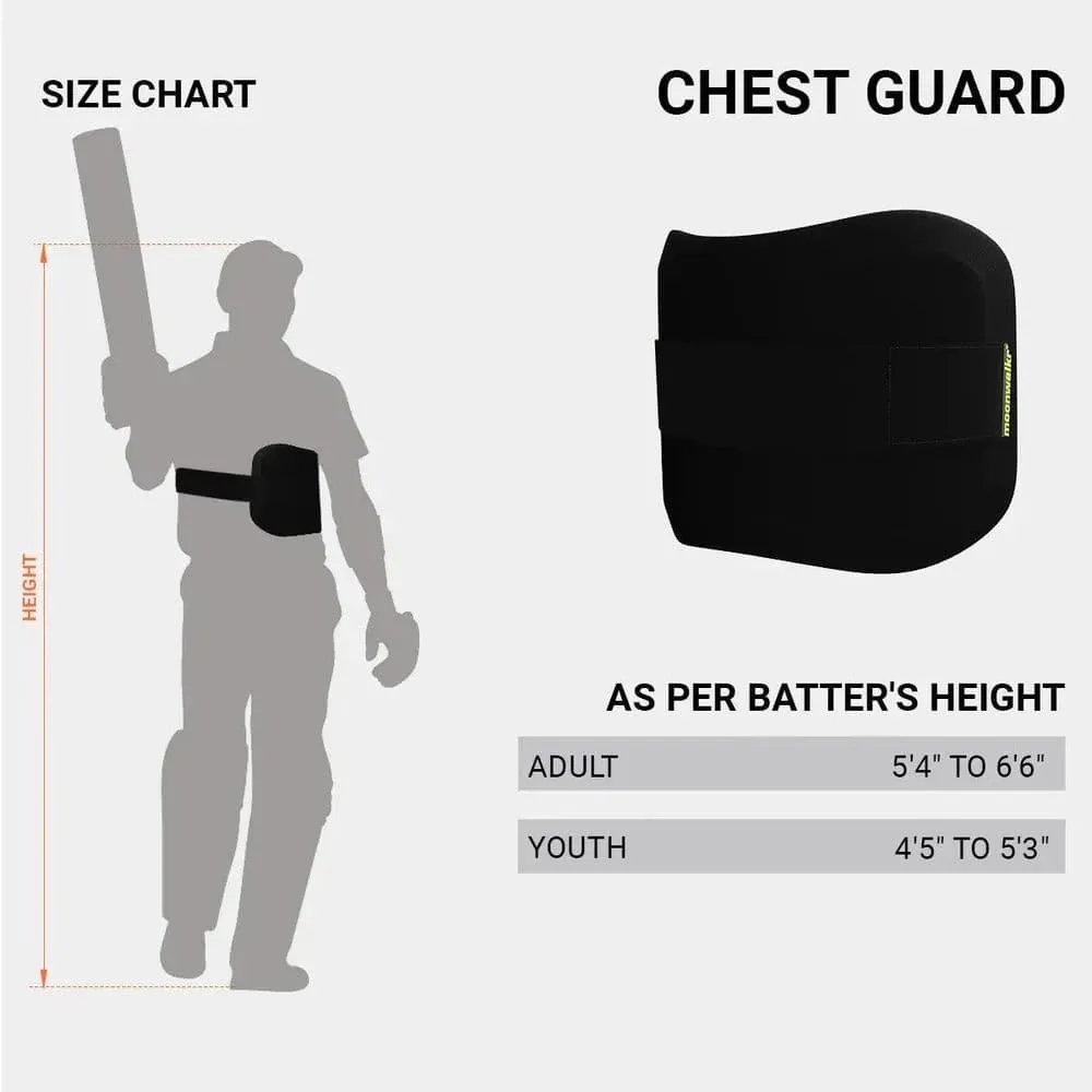 Moonwalkr Cricket Chest Guard / Pad / Protector, Black