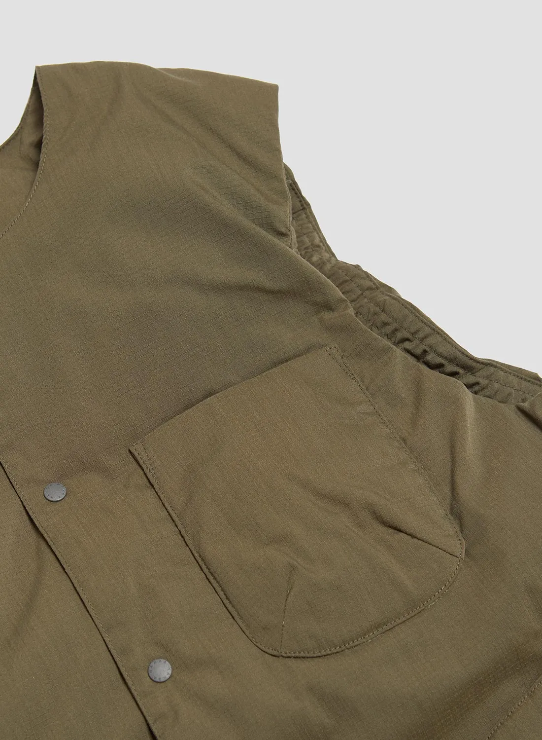 Nanga Hinoc Ripstop Inner Down Vest in Army Green