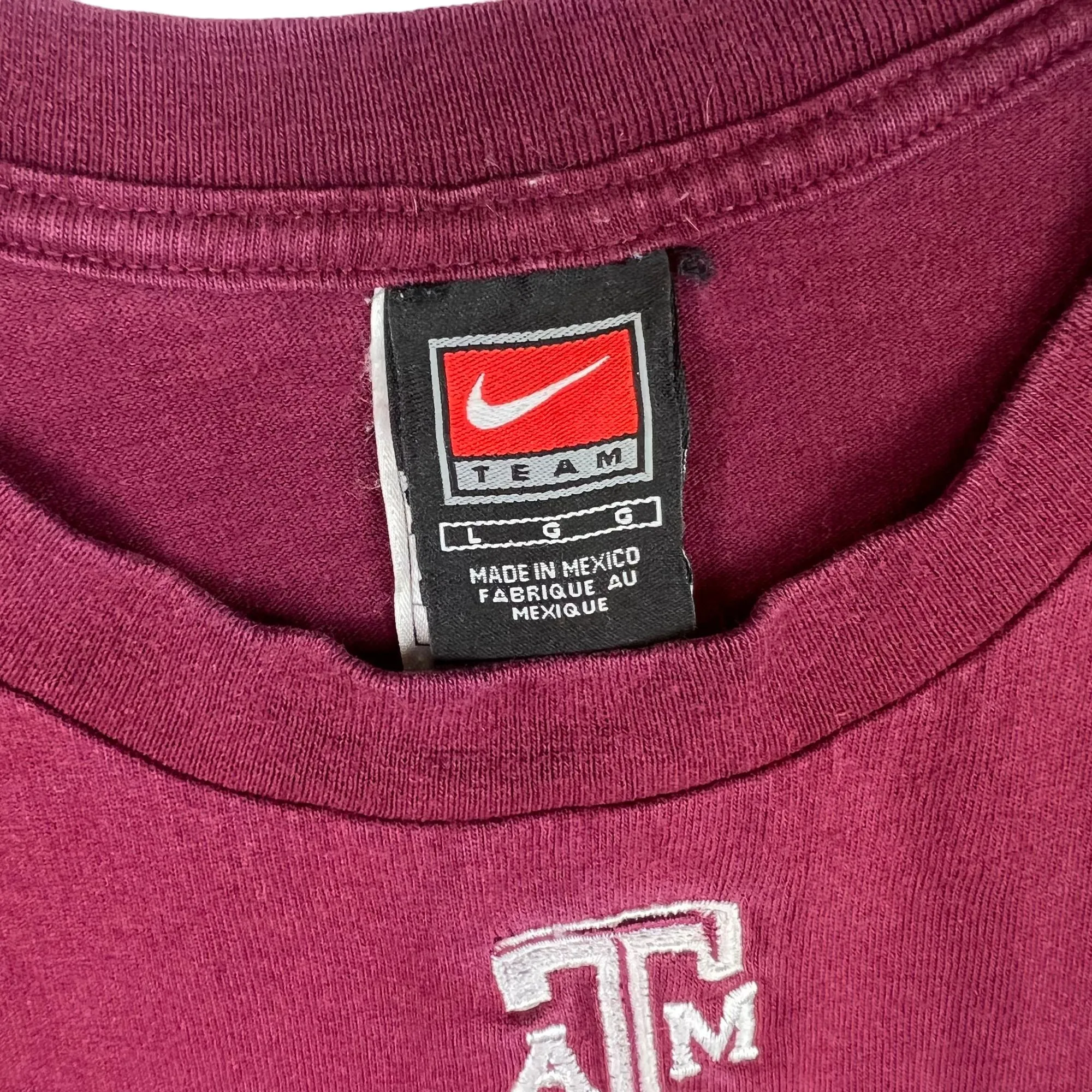 Nike 90's Texas A&M Aggie Football Graphic T-shirt Maroon