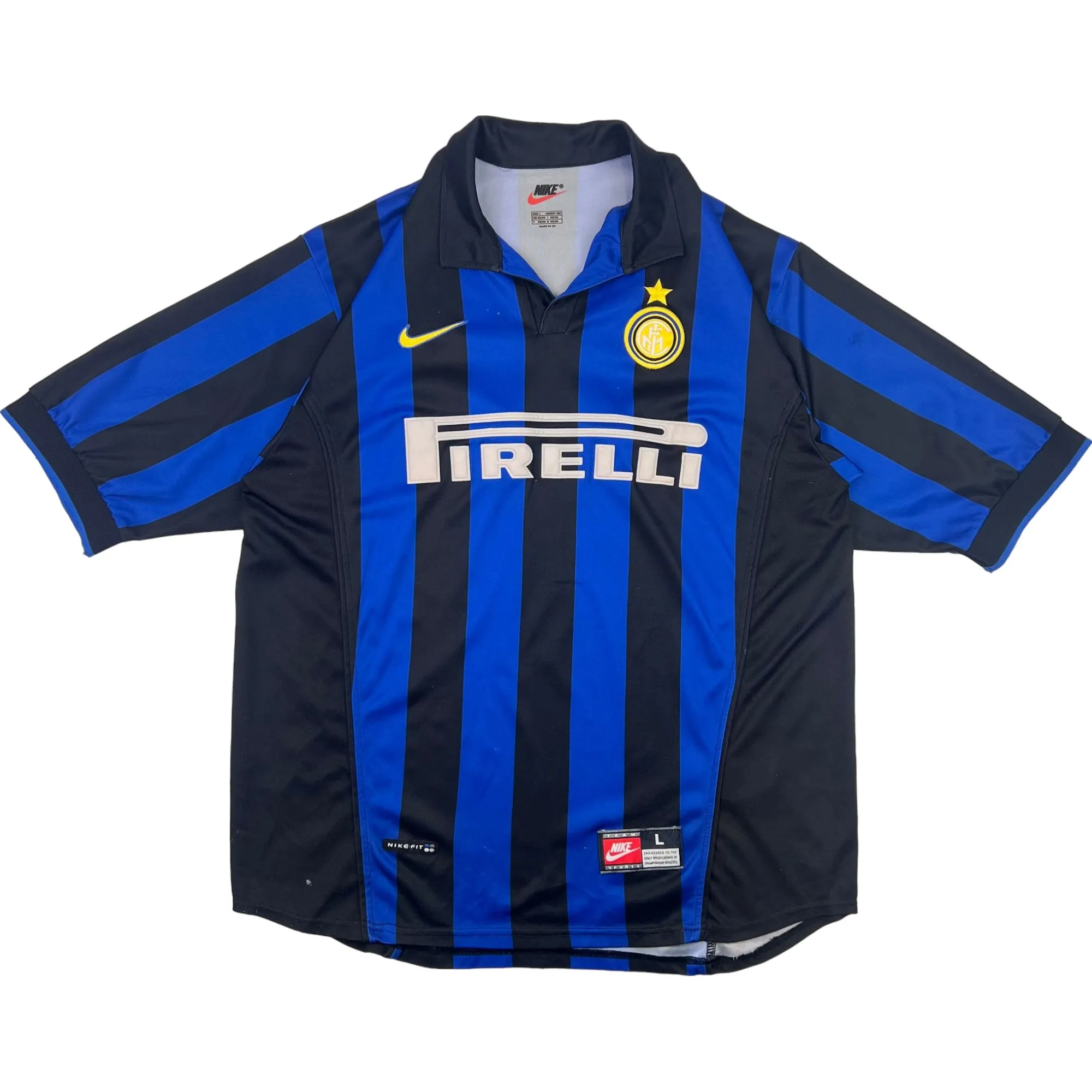 Nike Inter Milan 1998-1999 Ronaldo 9 Football Home Shirt Blue Black