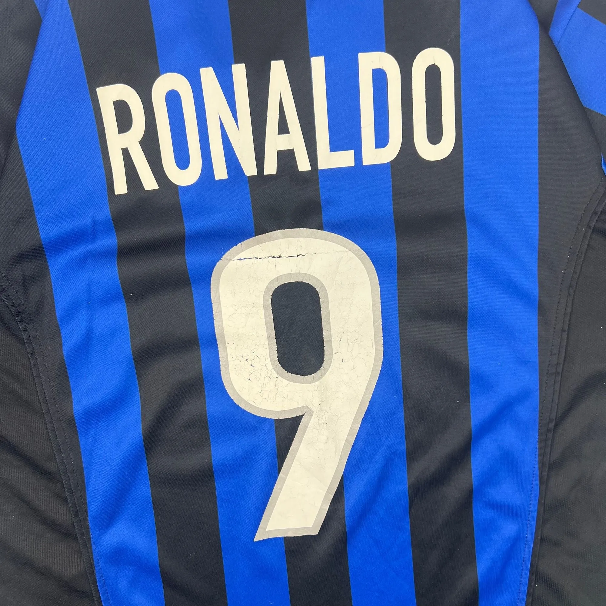 Nike Inter Milan 1998-1999 Ronaldo 9 Football Home Shirt Blue Black