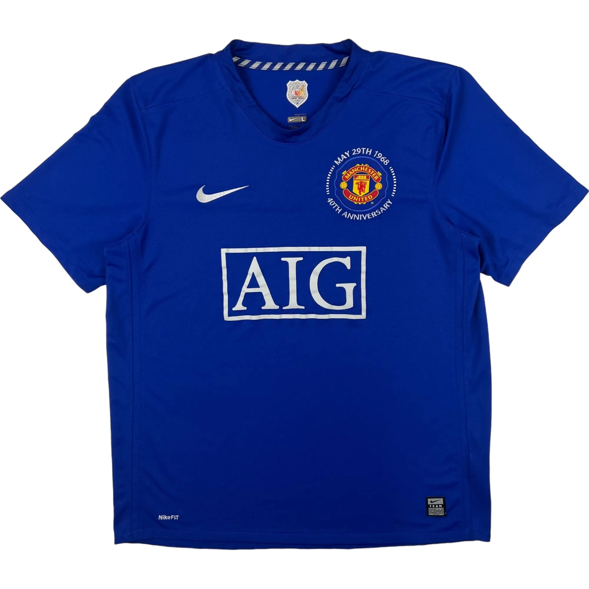 Nike Manchester United 40th Anniversary 2008 Football Shirt Blue