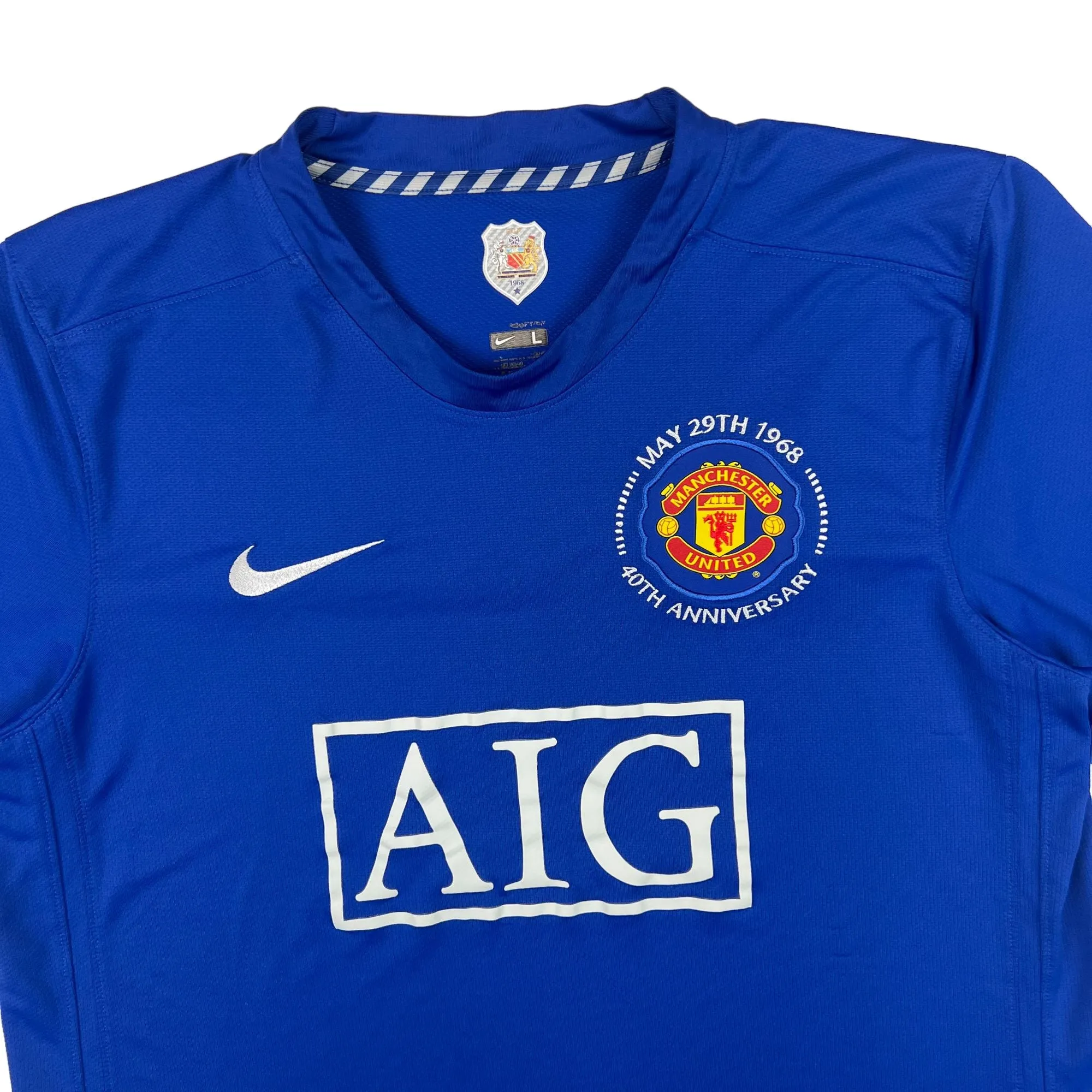 Nike Manchester United 40th Anniversary 2008 Football Shirt Blue