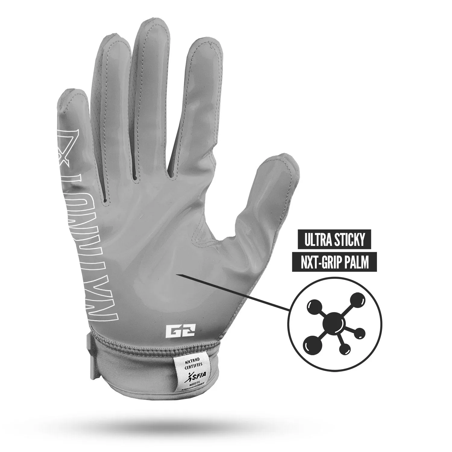 NXTRND G2 Football Gloves Grey