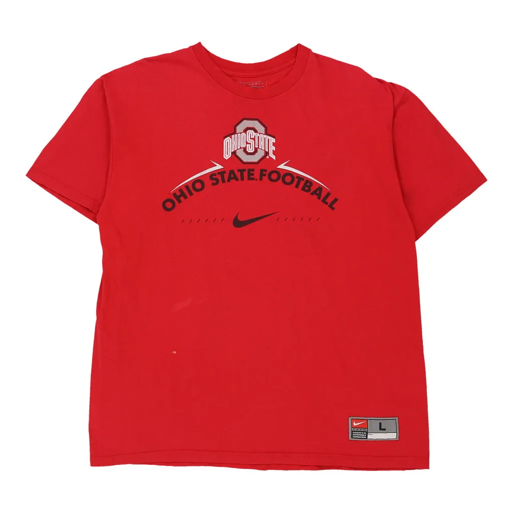 Ohio State Football Nike College T-Shirt - Large Red Cotton