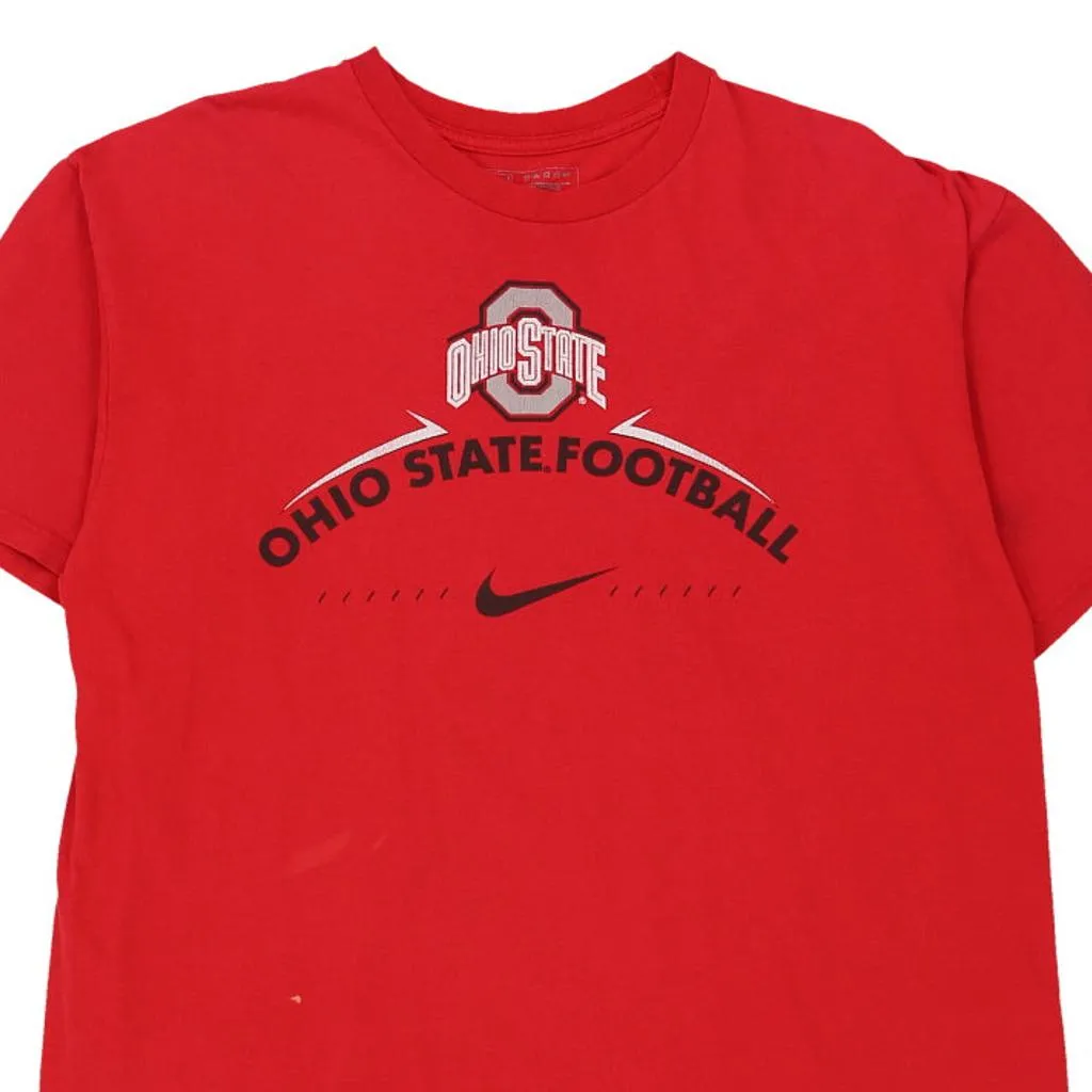 Ohio State Football Nike College T-Shirt - Large Red Cotton